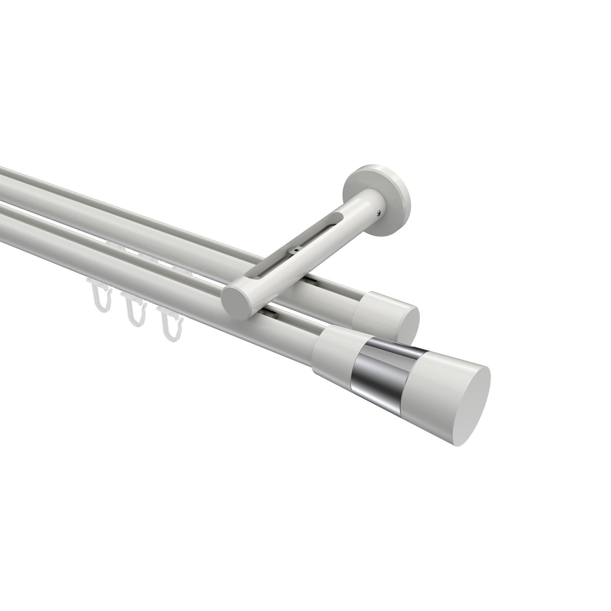 Gardinenstange Innenlauf Siteno Tanara 260 Cm (Geteilt In 2 X 130 Cm), 2-LäUfig, 20 Mm Ø Weiß