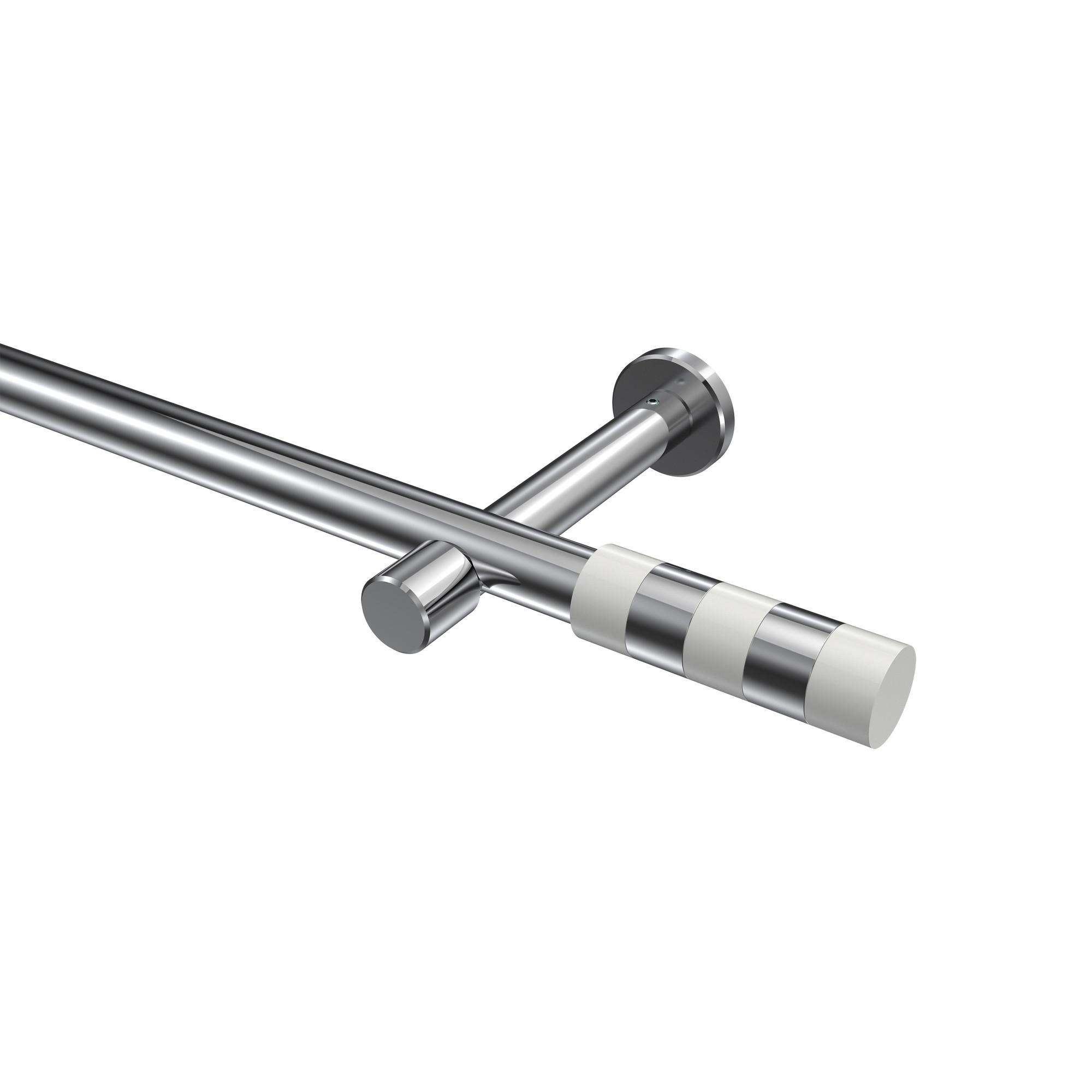 Gardinenstange Prestige Mavell 540 Cm (Geteilt In 3 X 180 Cm), 1-LäUfig (Ohne Ringe), 20 Mm Ø Chrom