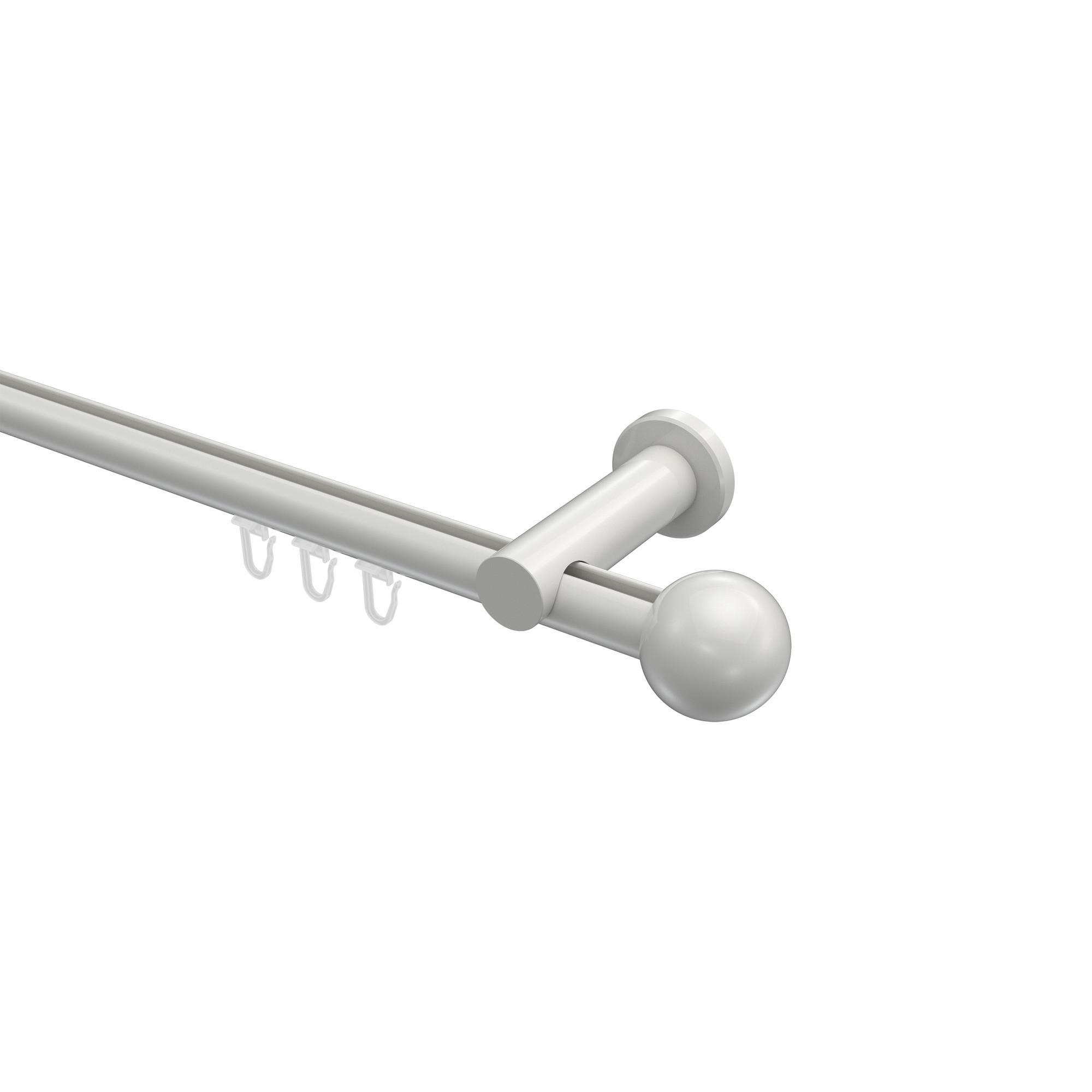 Gardinenstange Innenlauf Platon Luino 280 Cm (Geteilt In 2 X 140 Cm), 1-LäUfig, 20 Mm Ø Weiß