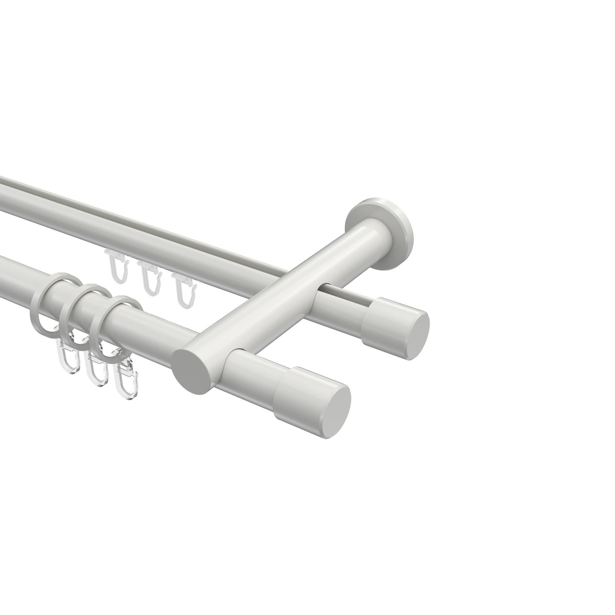 Gardinenstange RUNDROHR-INNENLAUF Platon Santo 140 Cm, 2-LäUfig, 20 Mm Ø Weiß