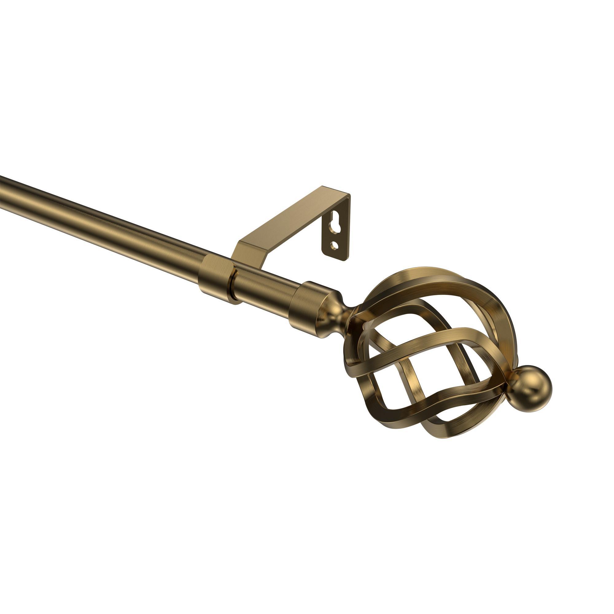 Gardinenstange Olymp Paolo 180 Cm, 1-LäUfig (Ohne Ringe), 16 Mm Ø Messing Antik