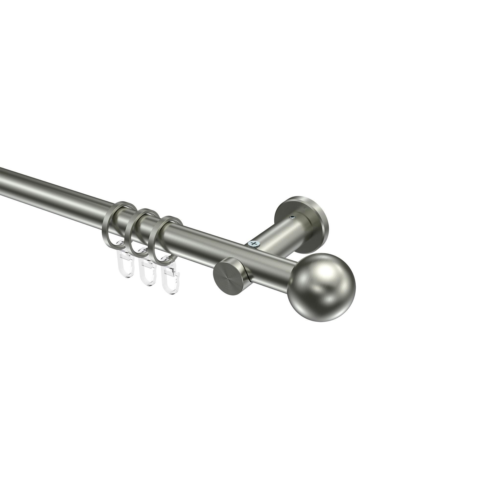 Gardinenstange Platon Luino 140 Cm, 1-LäUfig, 20 Mm Ø Edelstahl-Optik
