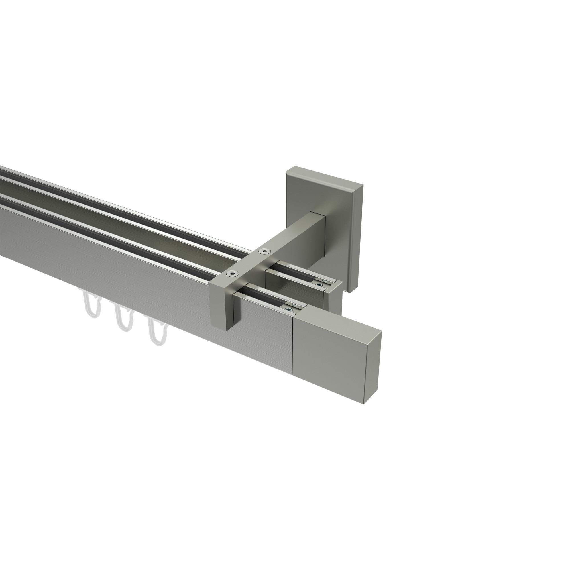 Gardinenstange Innenlauf Smartline Lox 520 Cm (Geteilt In 4 X 130 Cm), 2-LäUfig, 14X35 Mm Edelstahl-Optik