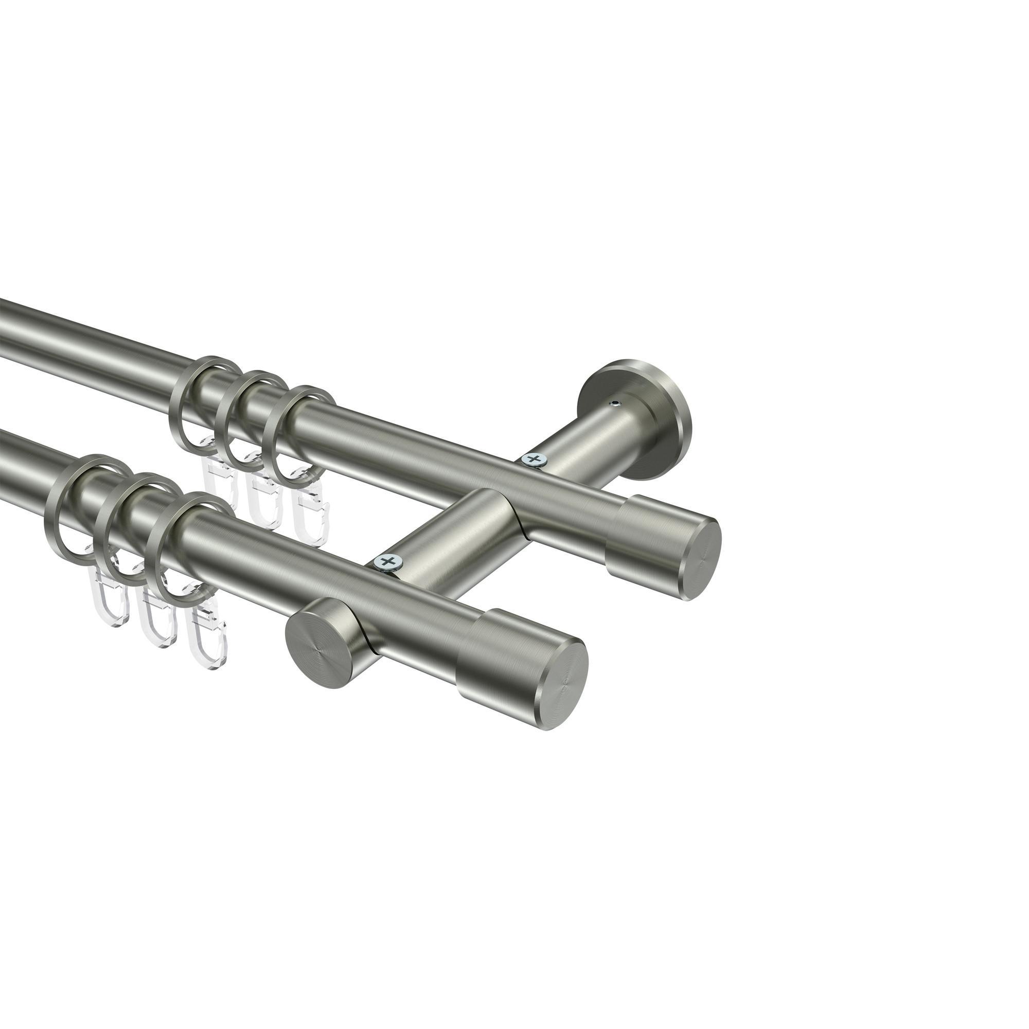 Gardinenstange Platon Santo 540 Cm (Geteilt In 3 X 180 Cm), 2-LäUfig, 20 Mm Ø Edelstahl-Optik