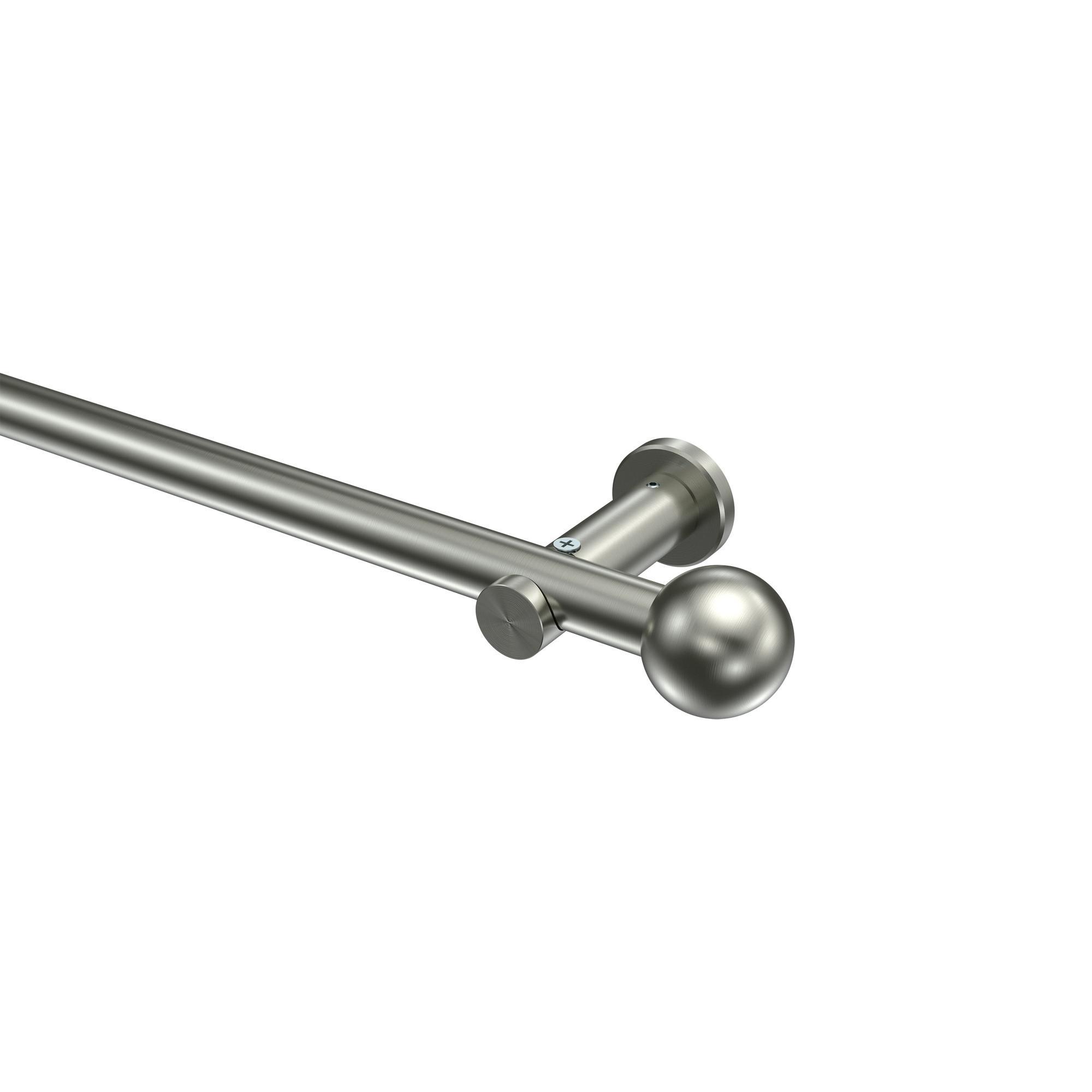 Gardinenstange Platon Luino 540 Cm (Geteilt In 3 X 180 Cm), 1-LäUfig (Ohne Ringe), 20 Mm Ø Edelstahl-Optik