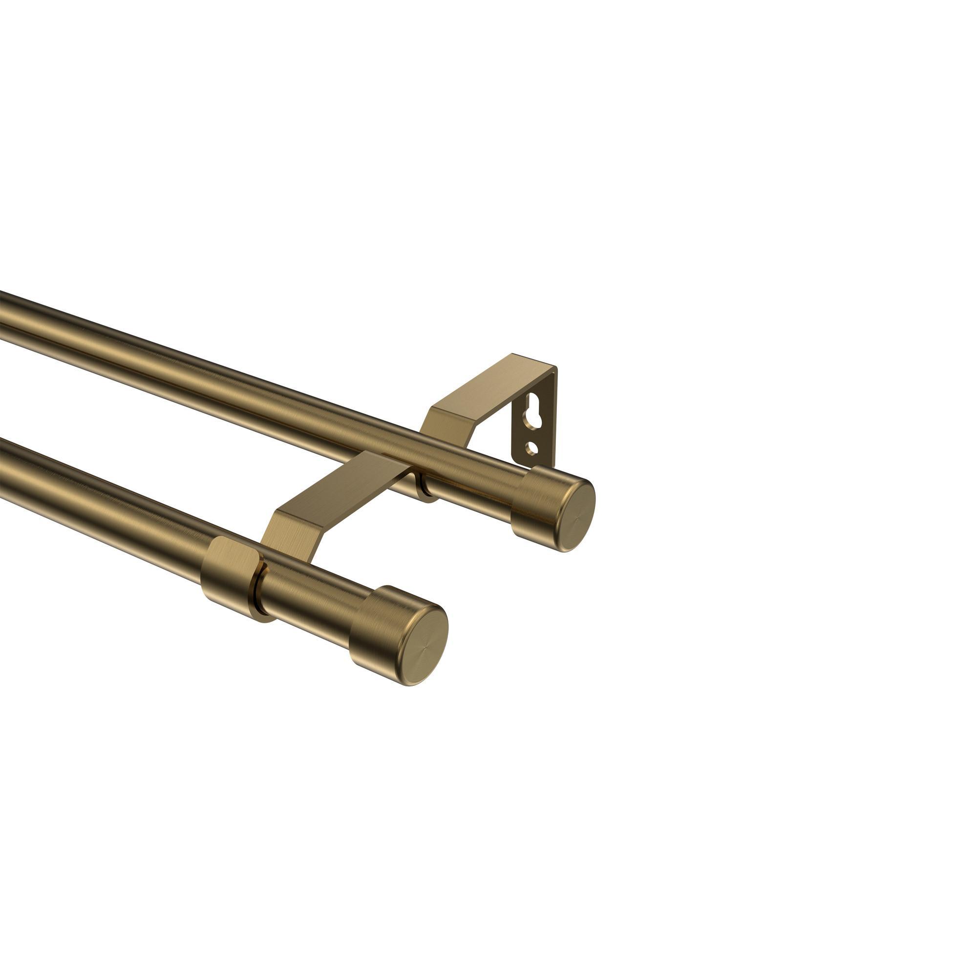 Gardinenstange Olymp Lucan 180 Cm, 2-LäUfig (Ohne Ringe), 16 Mm Ø Messing Antik