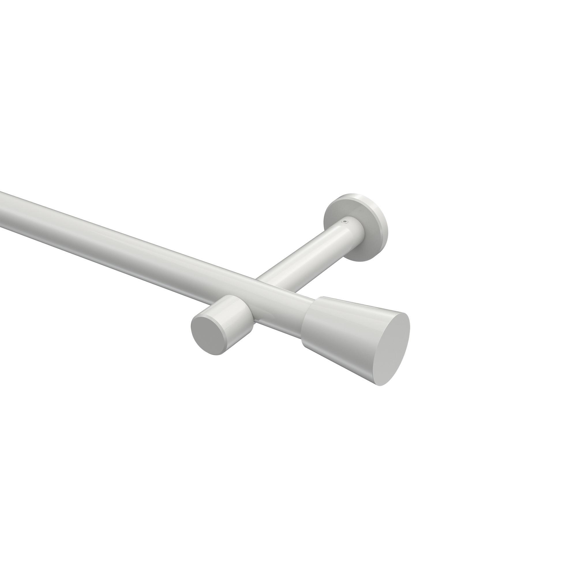 Gardinenstange Prestige Sitra 400 Cm (Geteilt In 2 X 200 Cm), 1-LäUfig (Ohne Ringe), 20 Mm Ø Weiß