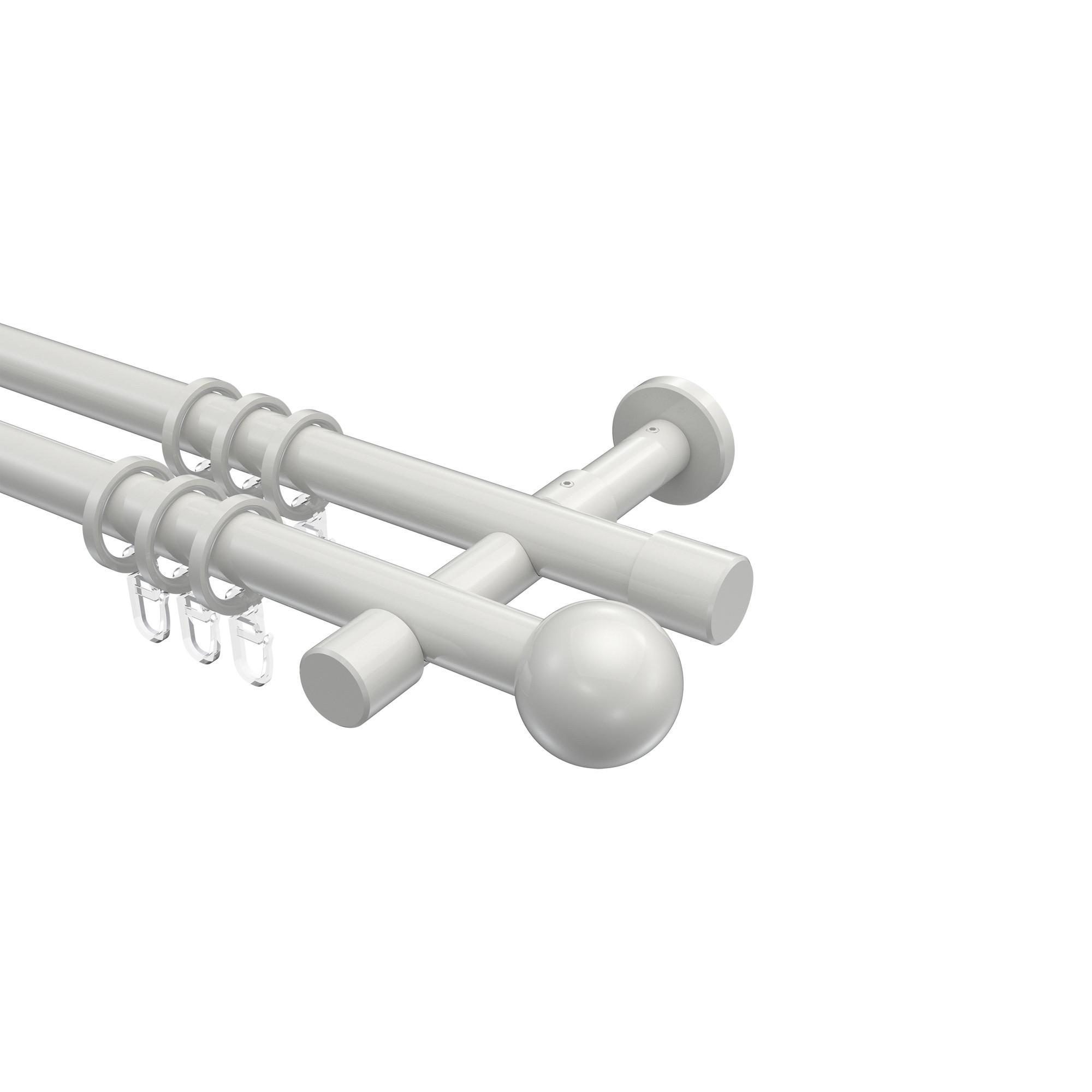 Gardinenstange Prestige Luino 280 Cm (Geteilt In 2 X 140 Cm), 2-LäUfig, 20 Mm Ø Weiß