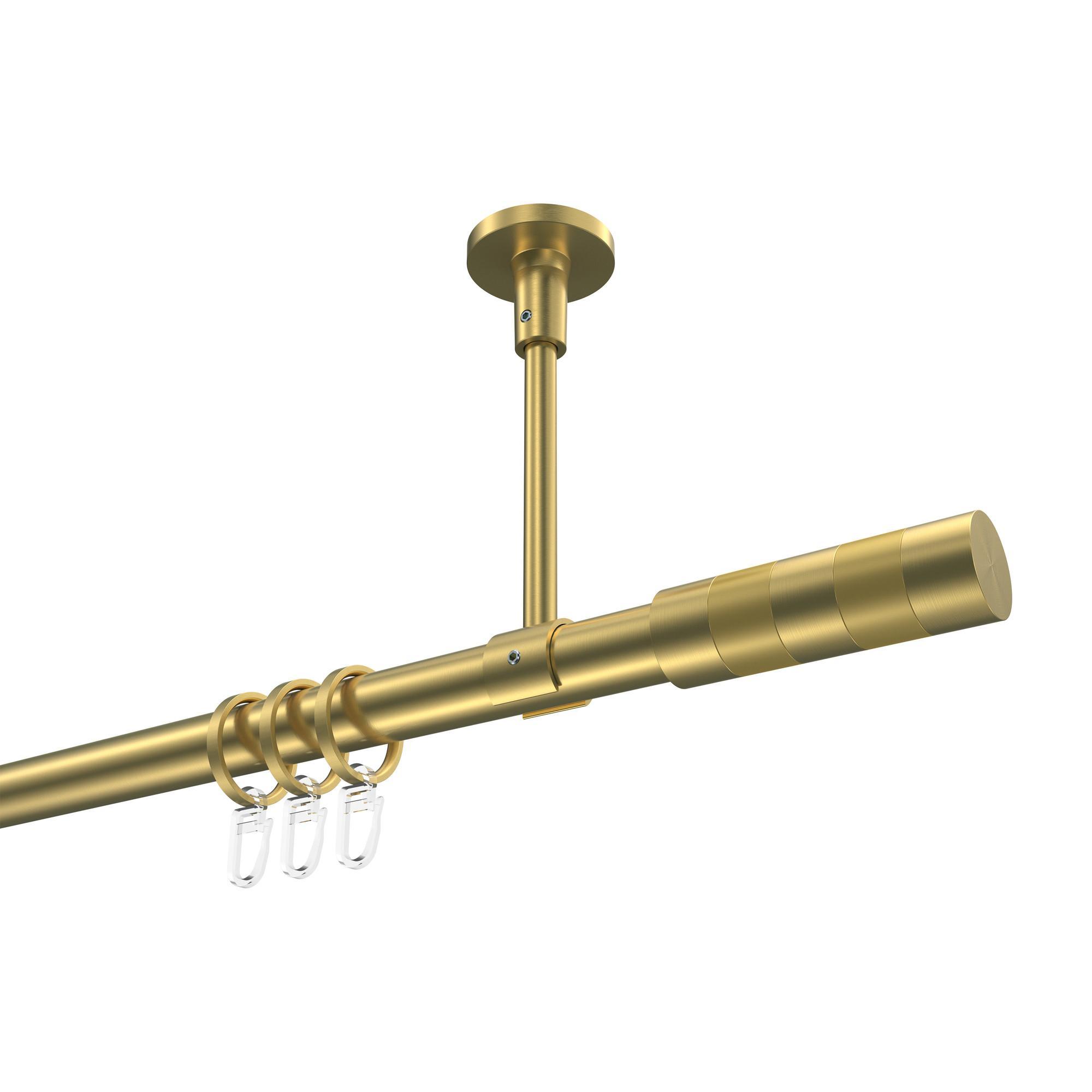Gardinenstange Sonette Mavell 260 Cm (Geteilt In 2 X 130 Cm), 1-LäUfig, 20 Mm Ø Messing-Optik