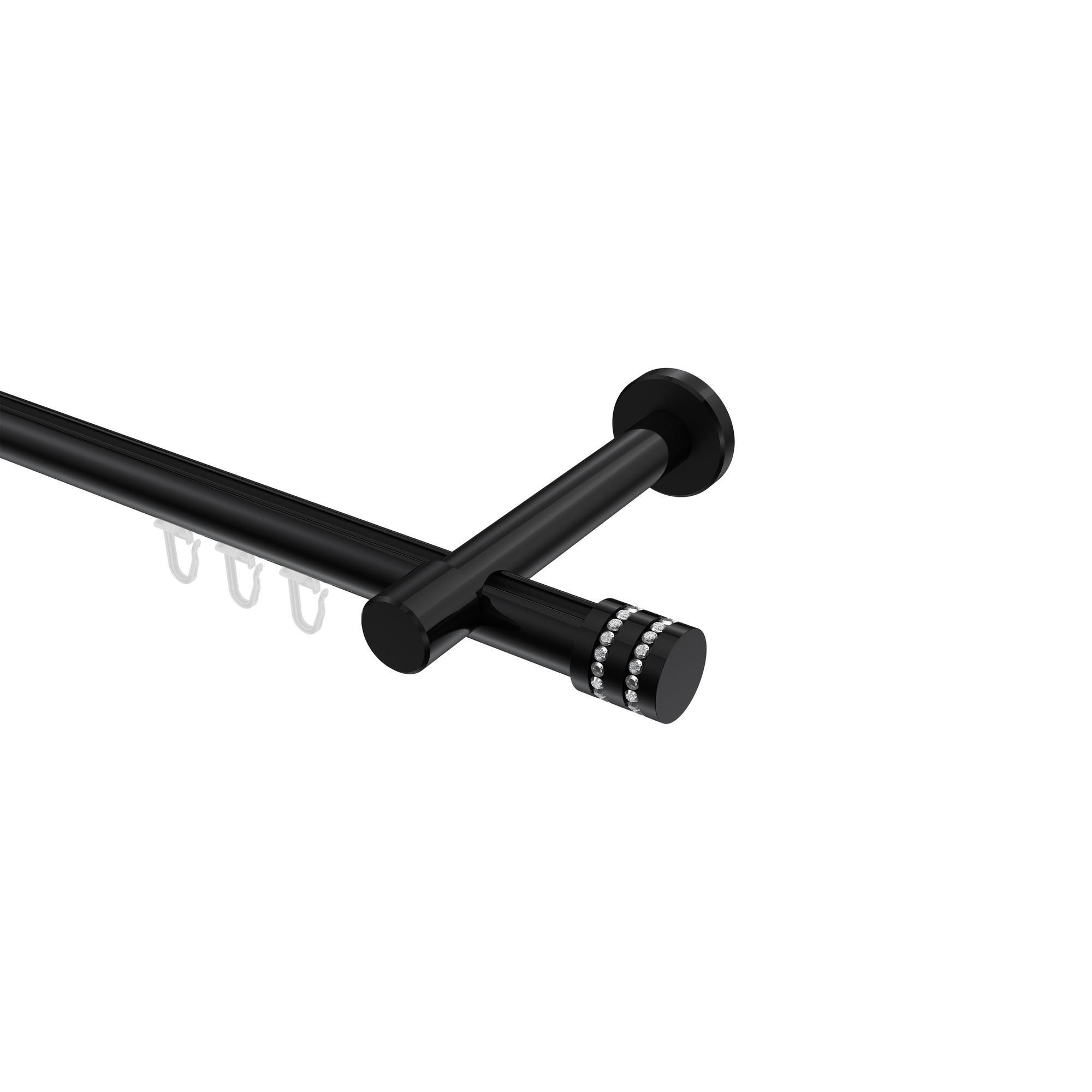 Gardinenstange Innenlauf Prestige Estana 280 Cm (Geteilt In 2 X 140 Cm), 1-LäUfig, 20 Mm Ø Schwarz