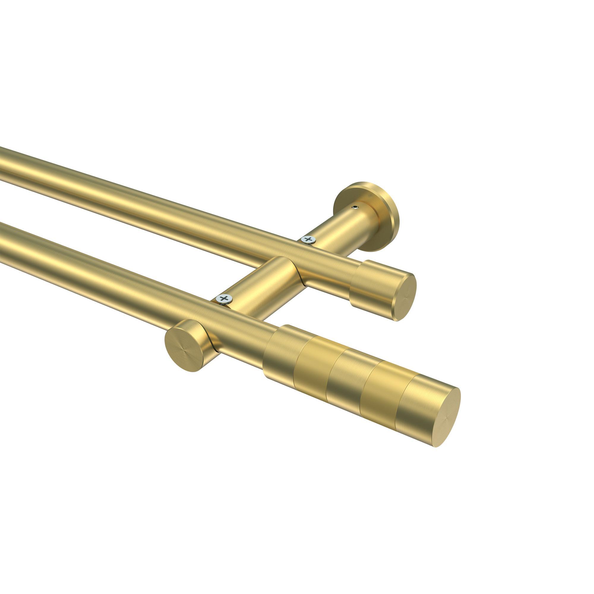 Gardinenstange Platon Mavell 180 Cm, 2-LäUfig (Ohne Ringe), 20 Mm Ø Messing-Optik