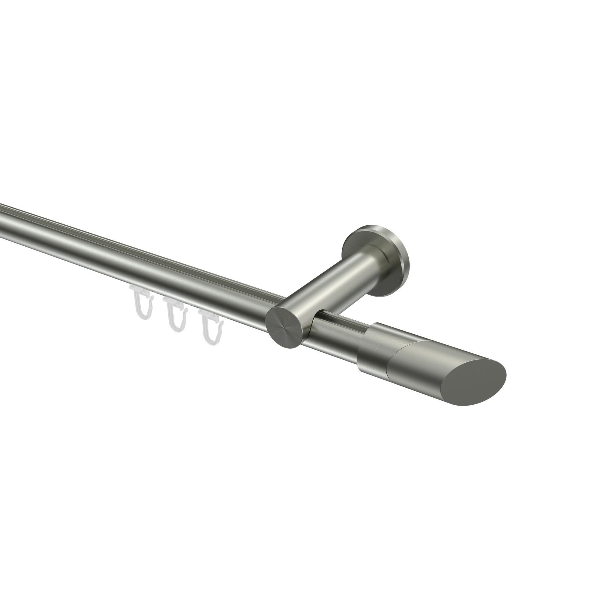 Gardinenstange Innenlauf Platon Verano 420 Cm (Geteilt In 3 X 140 Cm), 1-LäUfig, 20 Mm Ø Edelstahl-Optik
