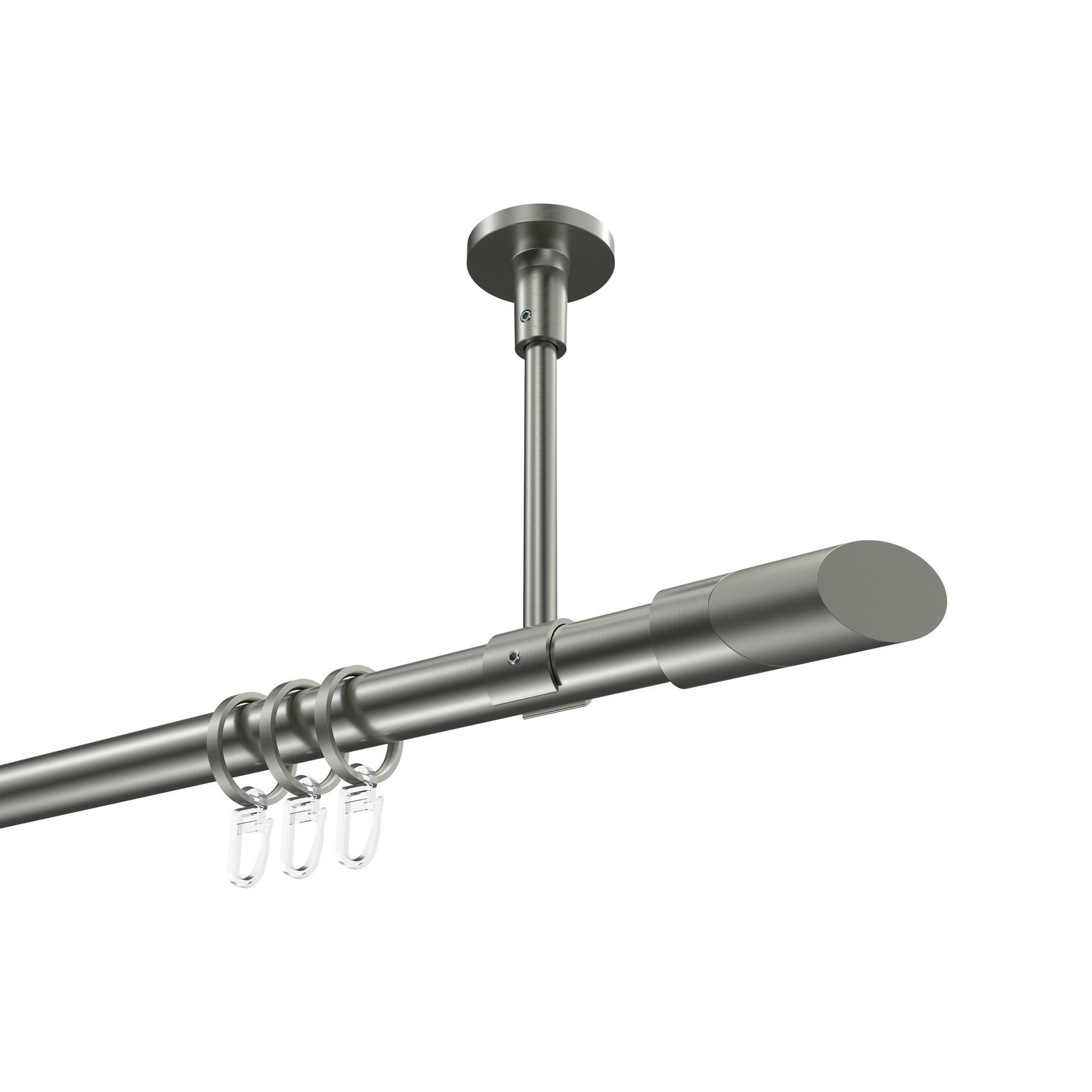 Gardinenstange Sonette Verano 140 Cm, 1-LäUfig, 20 Mm Ø Edelstahl-Optik