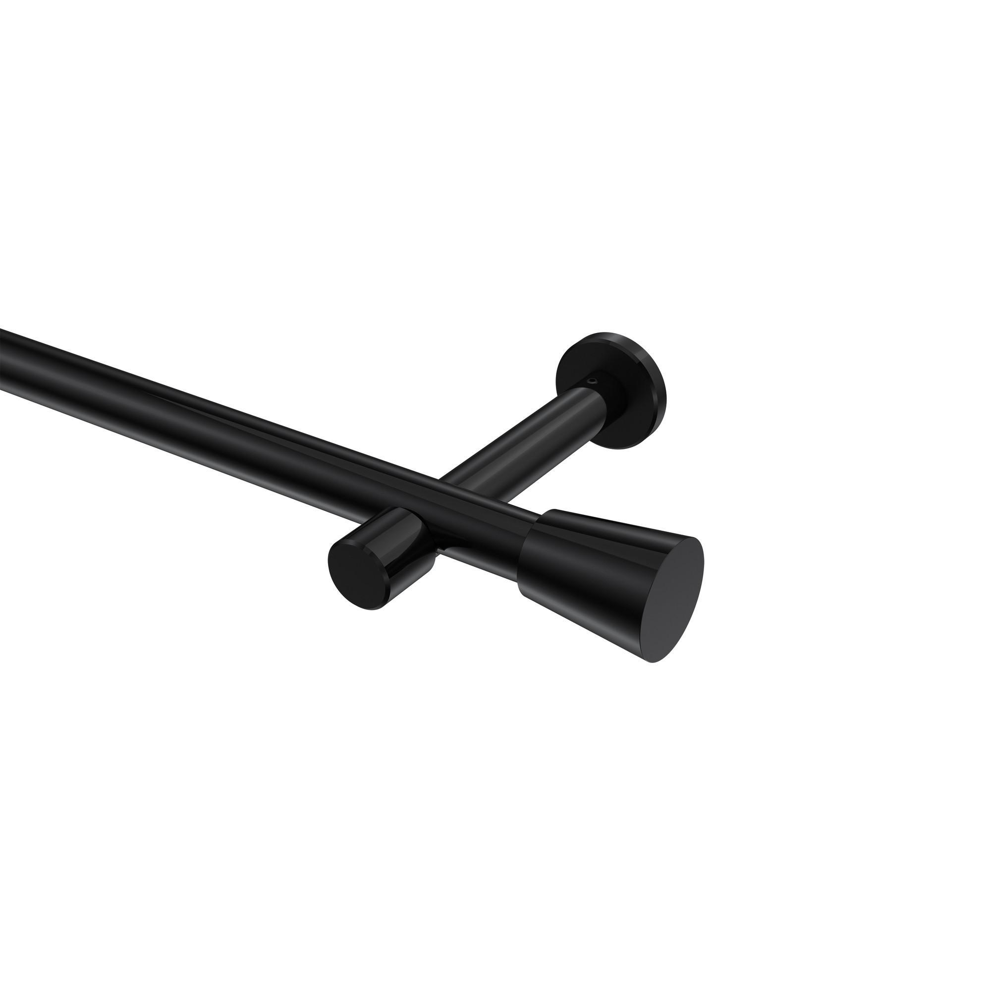 Gardinenstange Prestige Sitra 540 Cm (Geteilt In 3 X 180 Cm), 1-LäUfig (Ohne Ringe), 20 Mm Ø Schwarz