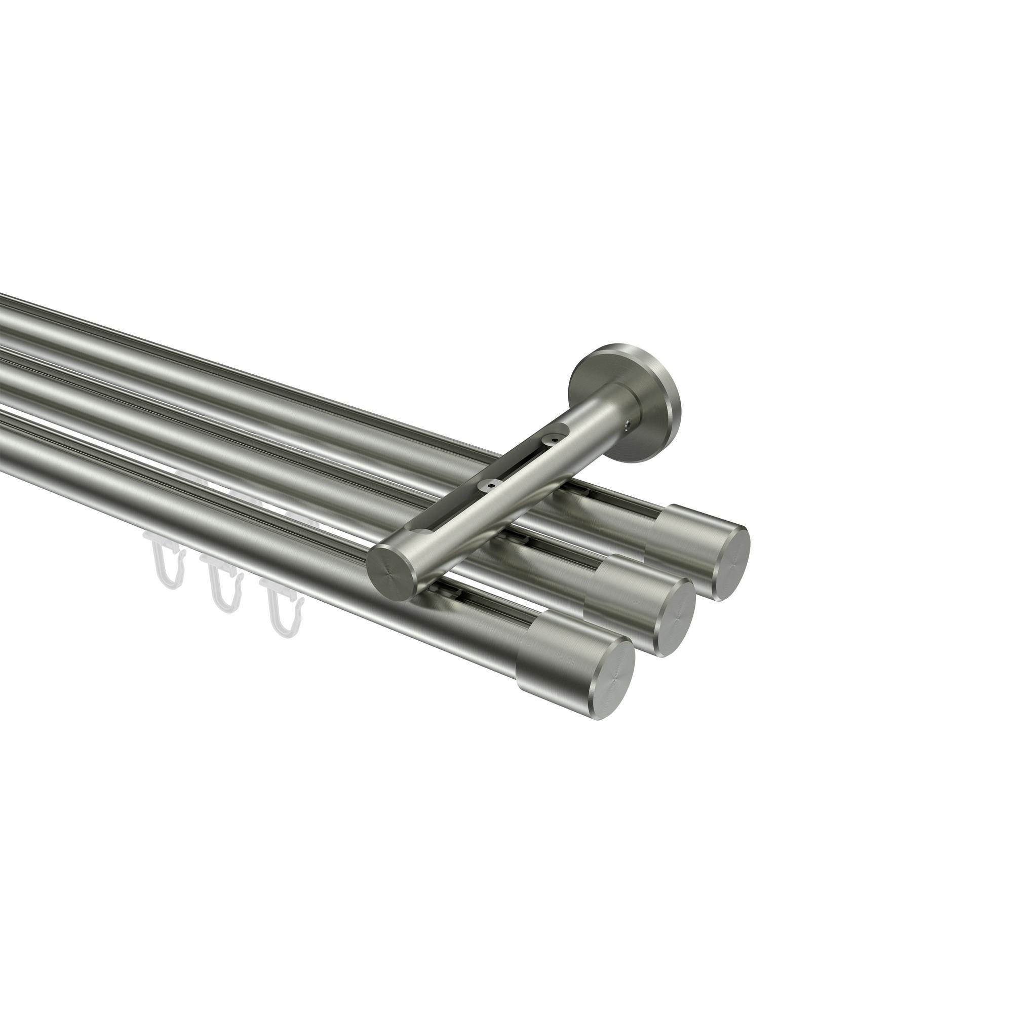Gardinenstange Innenlauf Siteno Santo 140 Cm, 3-LäUfig, 20 Mm Ø Edelstahl-Optik