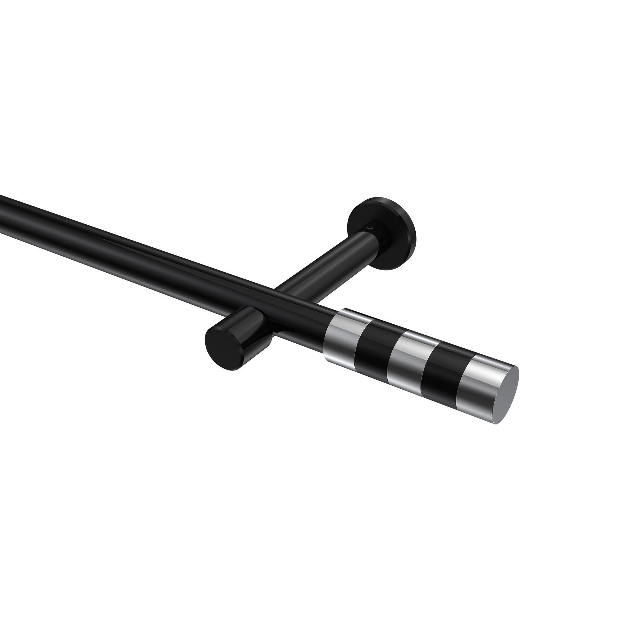 Gardinenstange Prestige Mavell 100 Cm, 1-LäUfig (Ohne Ringe), 20 Mm Ø Schwarz