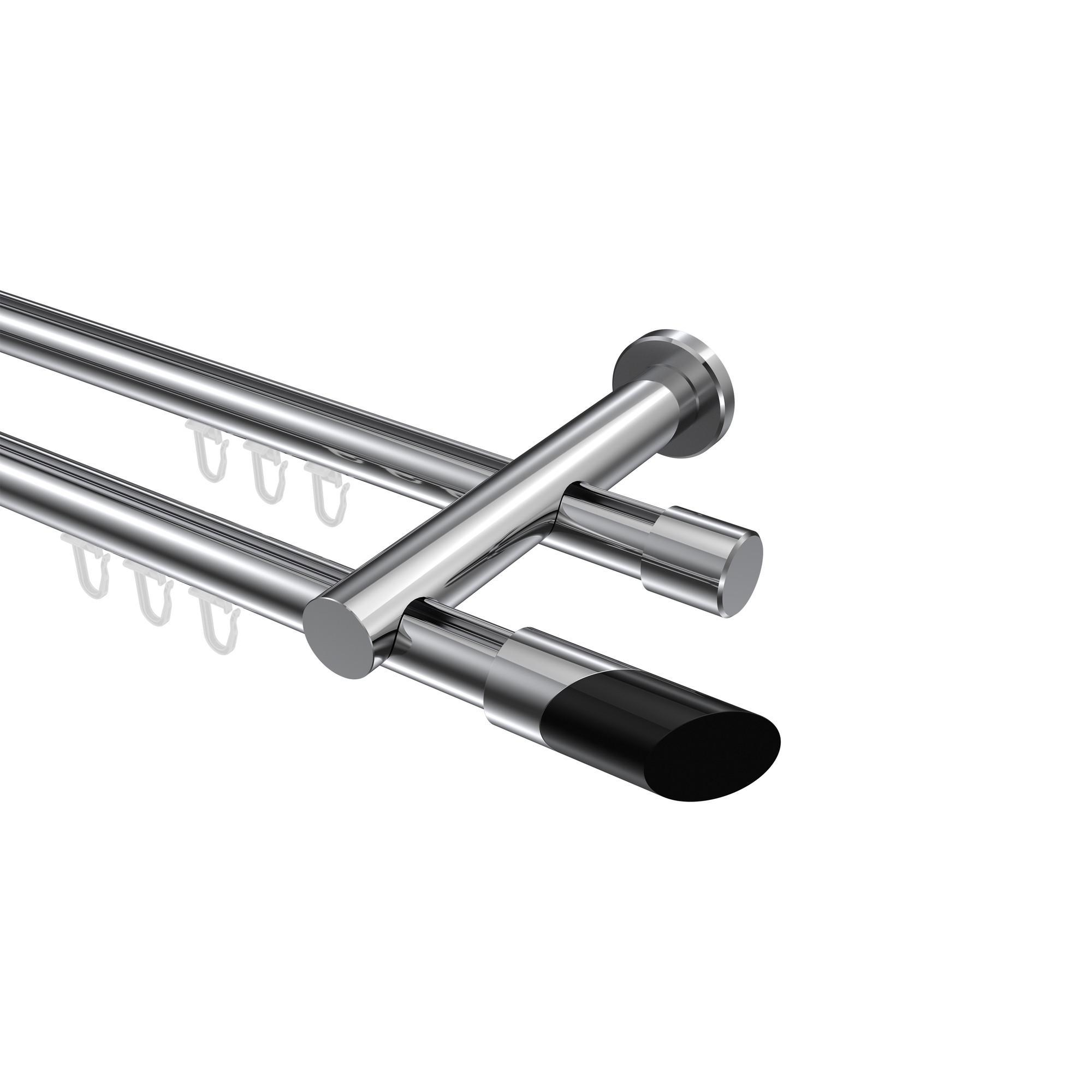 Gardinenstange Innenlauf Platon Verano 360 Cm (Geteilt In 2 X 180 Cm), 2-LäUfig, 20 Mm Ø Chrom
