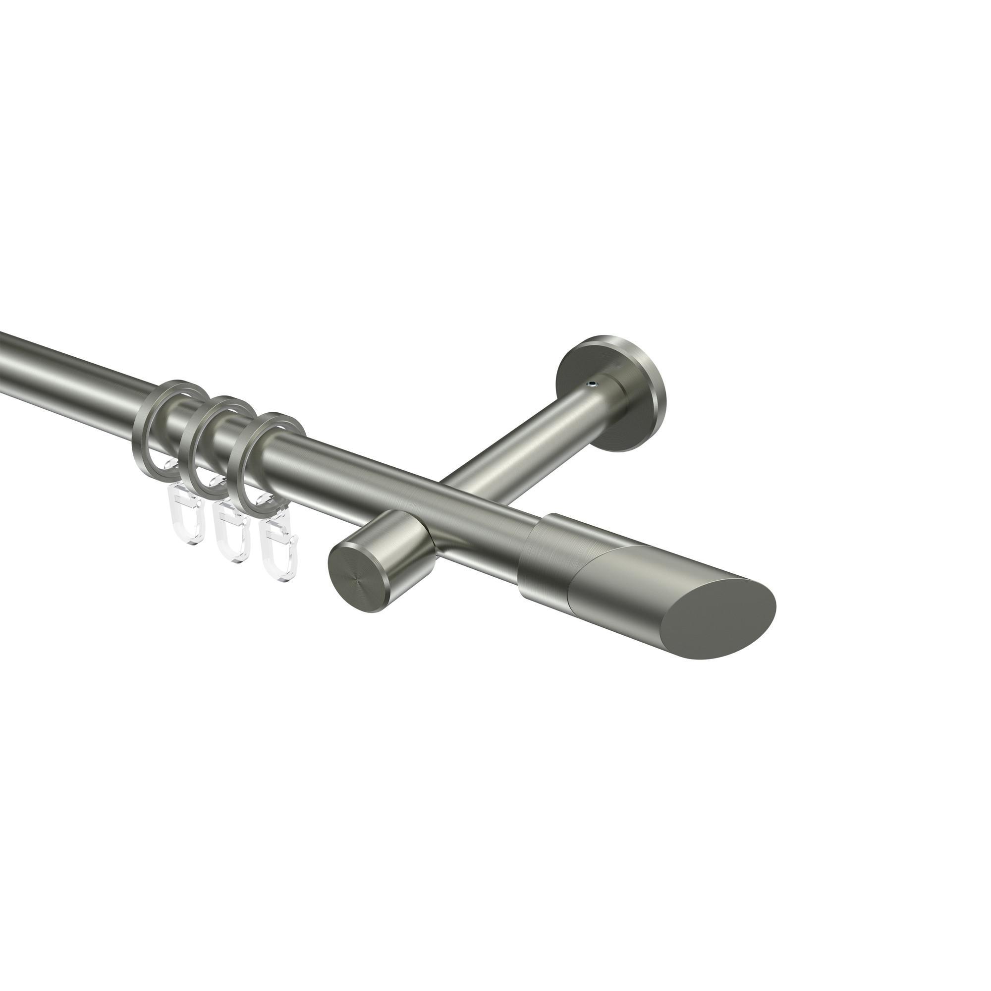 Gardinenstange Prestige Verano 260 Cm (Geteilt In 2 X 130 Cm), 1-LäUfig, 20 Mm Ø Edelstahl-Optik