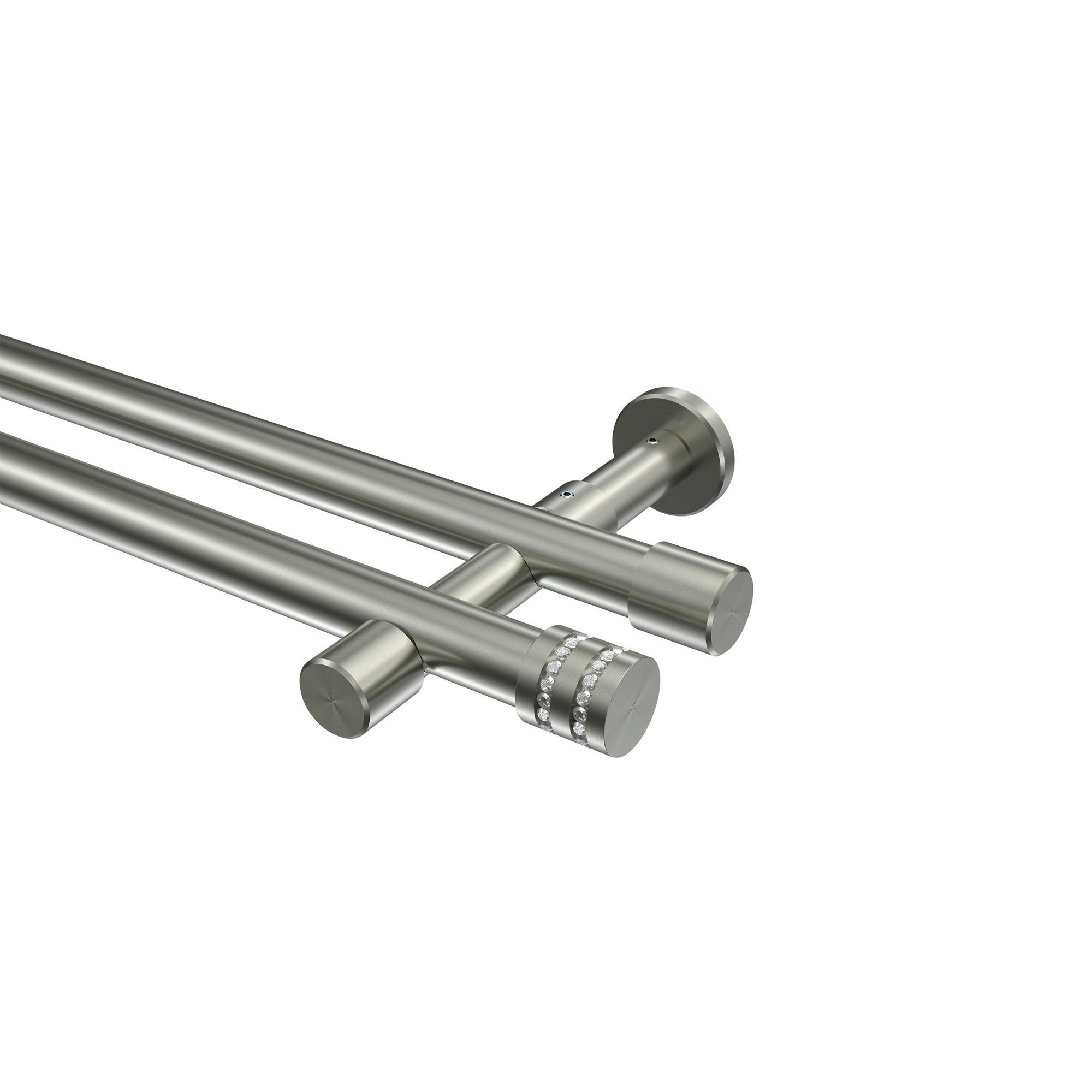 Gardinenstange Prestige Estana 320 Cm (Geteilt In 2 X 160 Cm), 2-LäUfig (Ohne Ringe), 20 Mm Ø Edelstahl-Optik