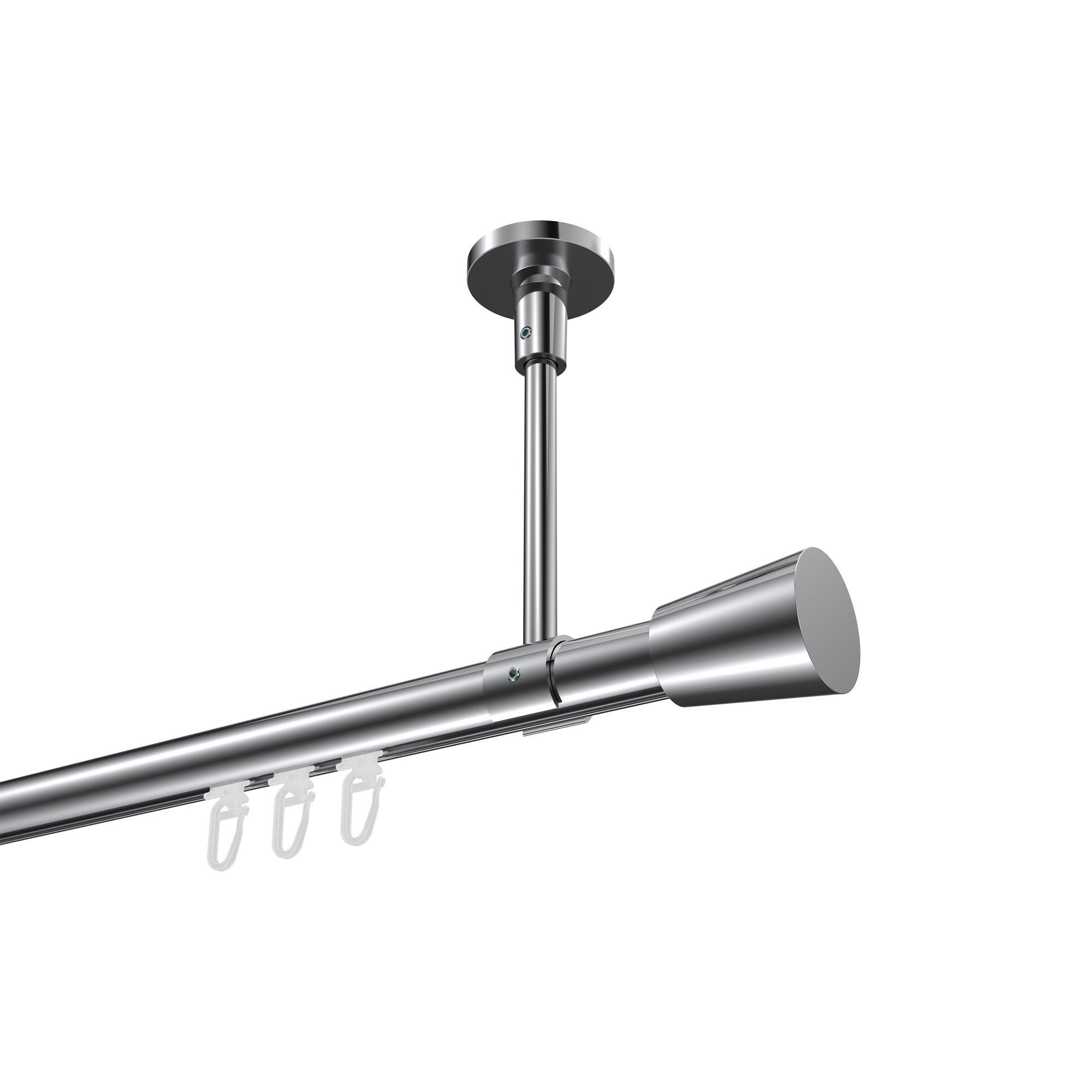 Gardinenstange Innenlauf Sonette Sitra 400 Cm (Geteilt In 2 X 200 Cm), 1-LäUfig, 20 Mm Ø Chrom