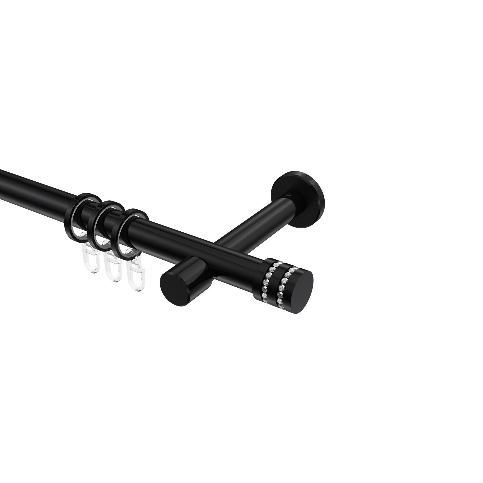 Gardinenstange Prestige Estana 260 Cm (Geteilt In 2 X 130 Cm), 1-LäUfig, 20 Mm Ø Schwarz