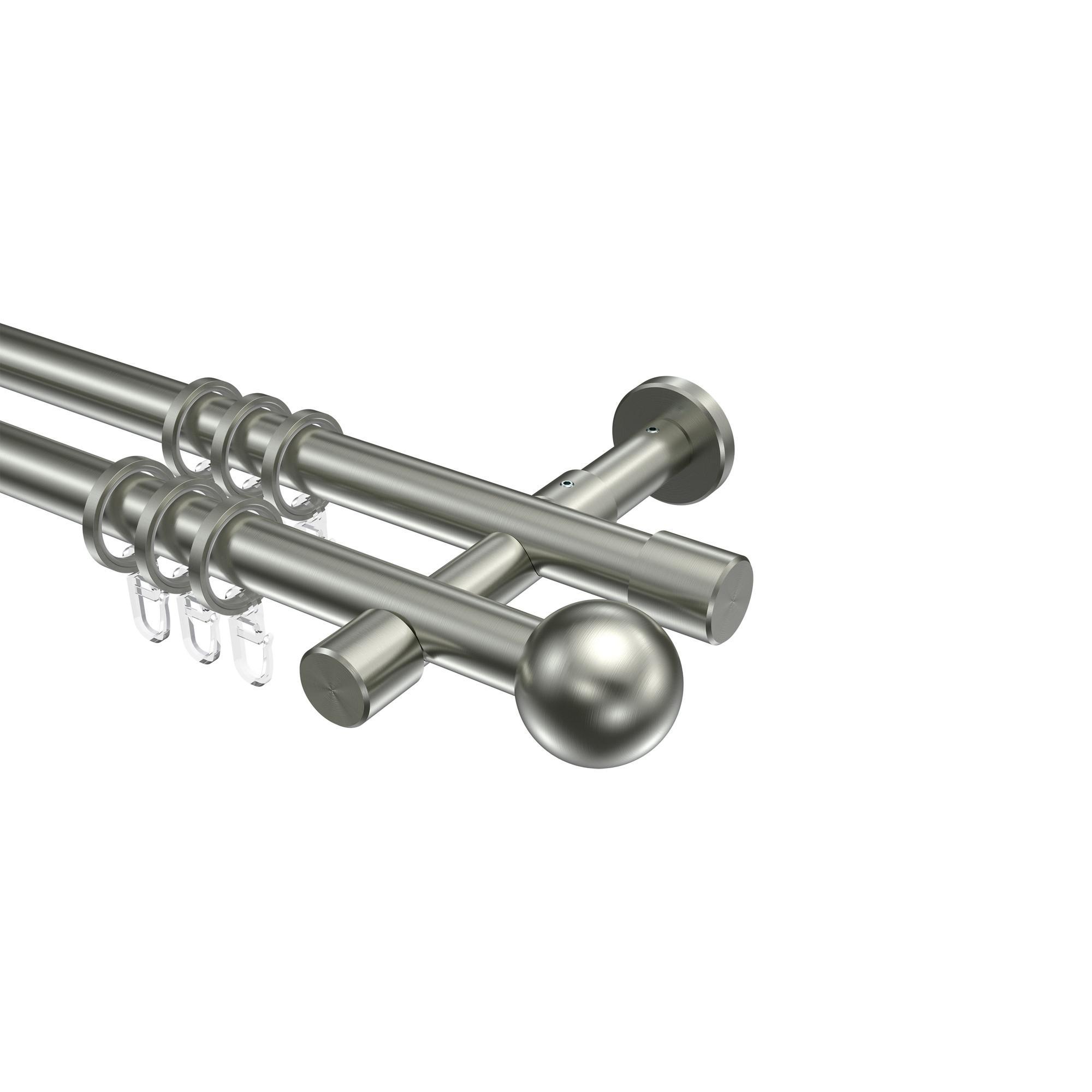 Gardinenstange Prestige Luino 120 Cm, 2-LäUfig, 20 Mm Ø Edelstahl-Optik