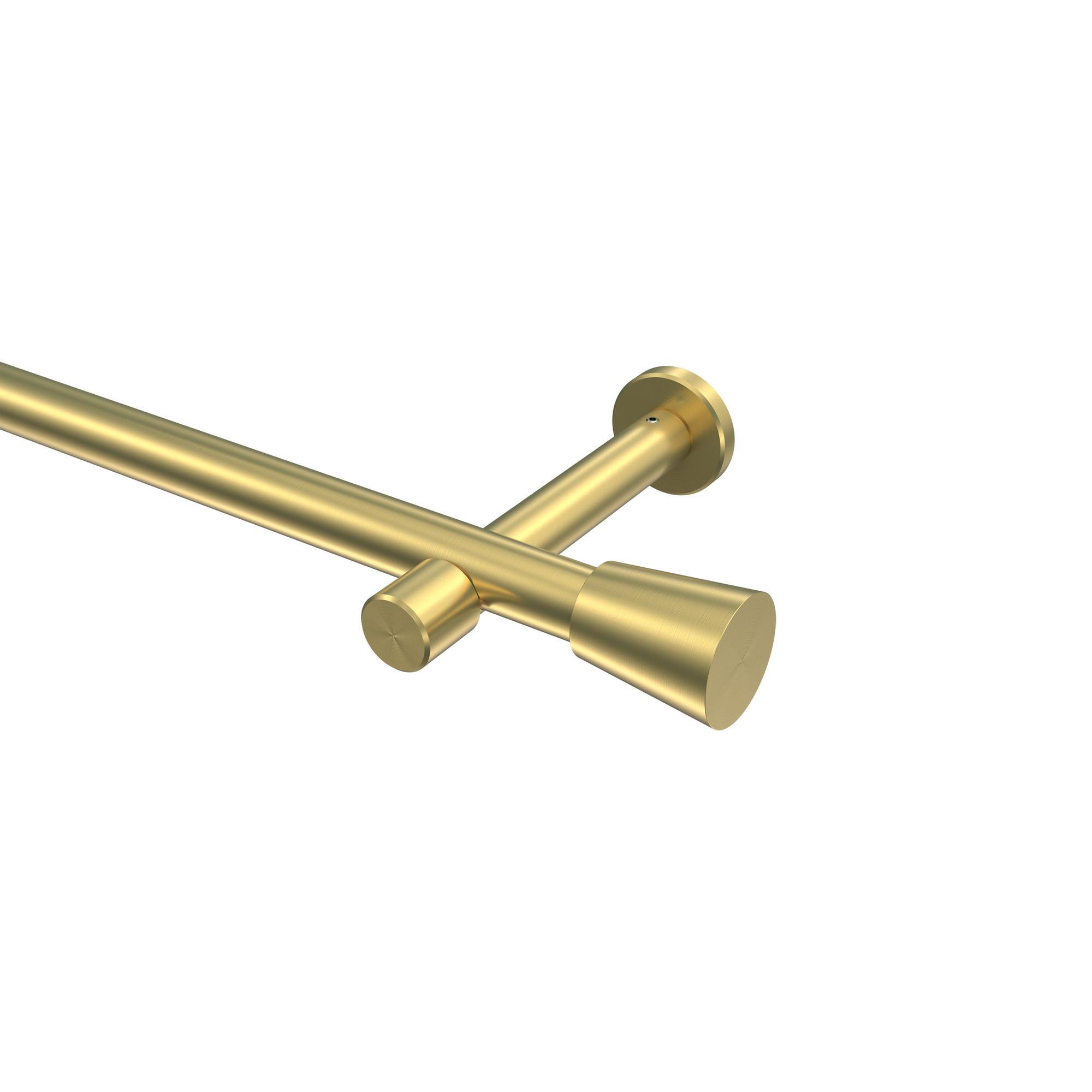 Gardinenstange Prestige Sitra 420 Cm (Geteilt In 3 X 140 Cm), 1-LäUfig (Ohne Ringe), 20 Mm Ø Messing-Optik