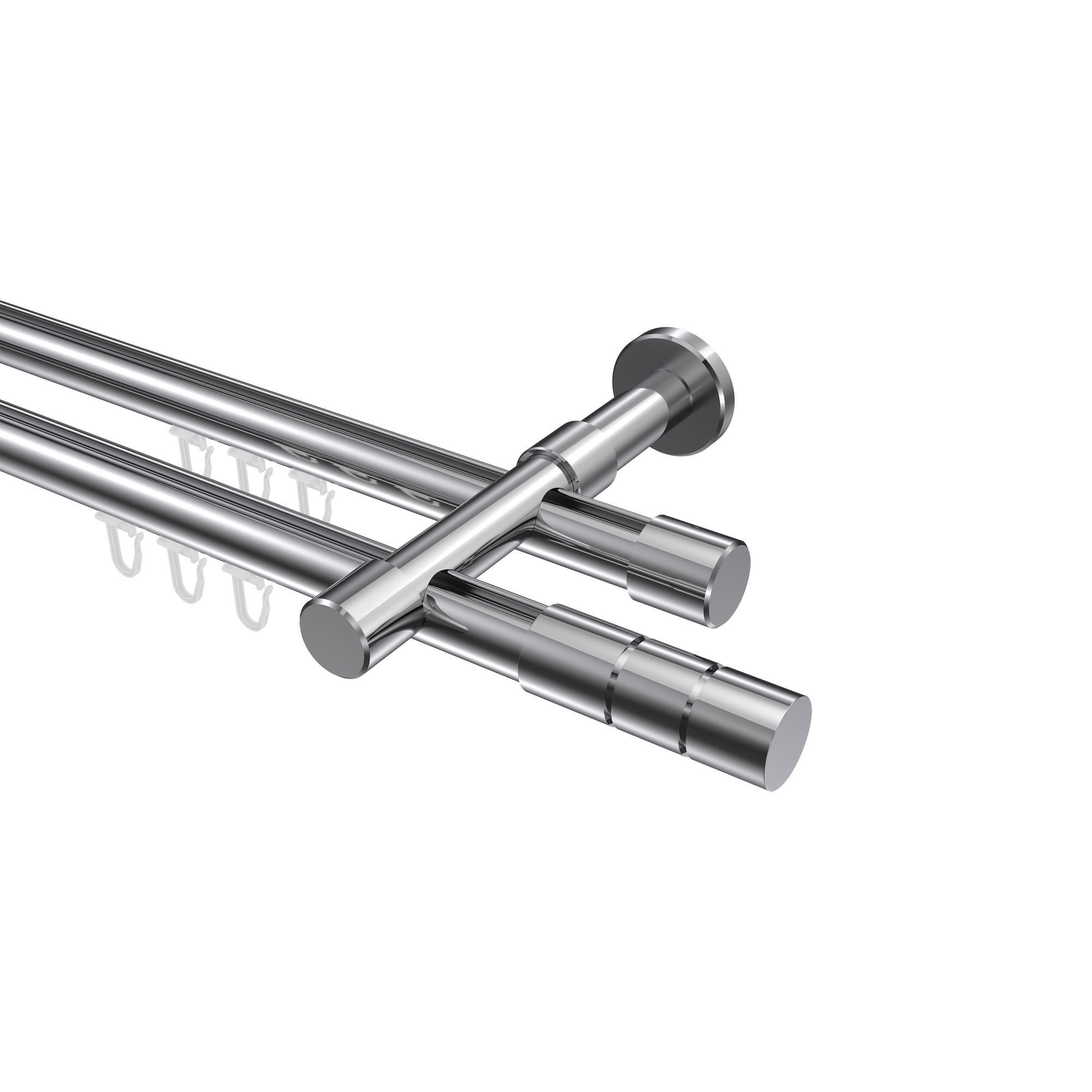 Gardinenstange Innenlauf Prestige Elanto 400 Cm (Geteilt In 2 X 200 Cm), 2-LäUfig, 20 Mm Ø Chrom