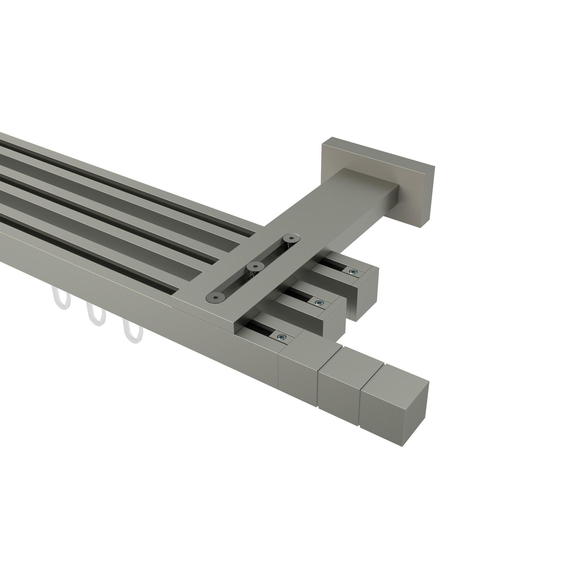 Gardinenstange Innenlauf Quadline (Multi) Cubes 120 Cm, 3-LäUfig, 20X20 Mm Satin-Silber