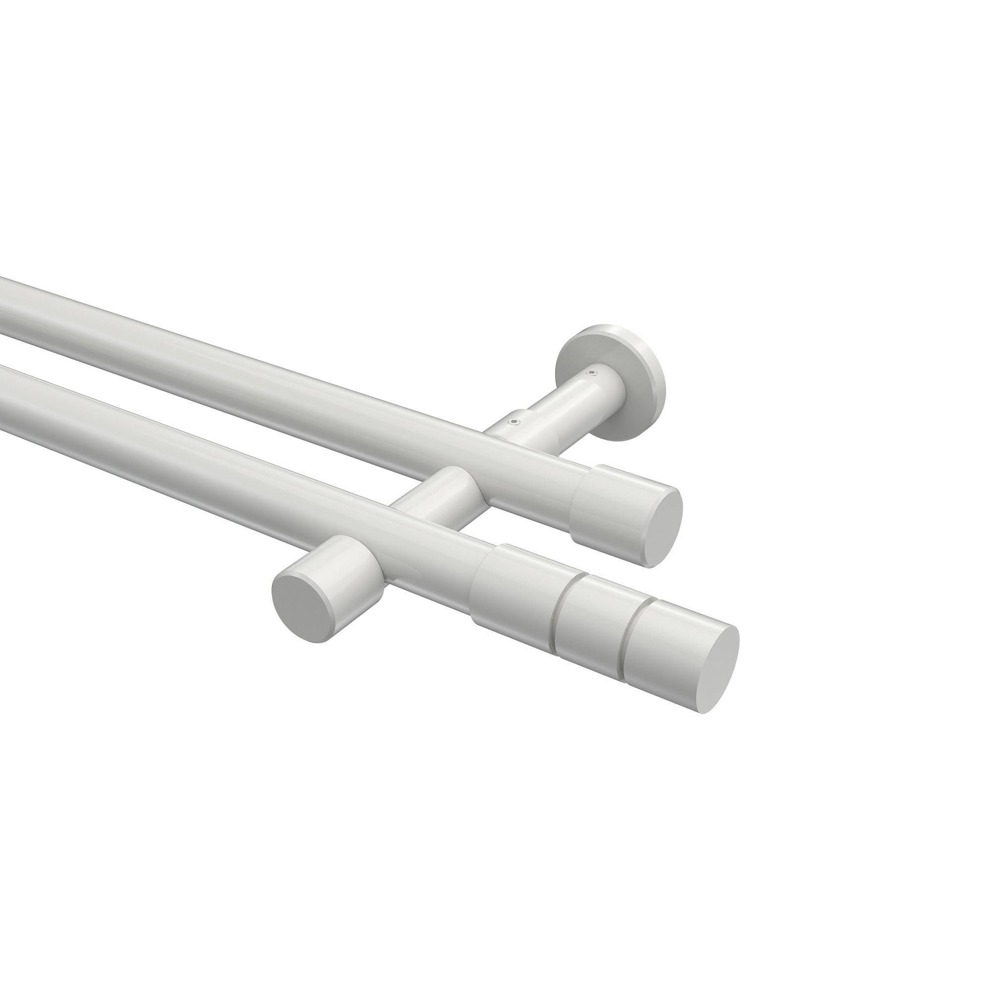 Gardinenstange Prestige Elanto 600 Cm (Geteilt In 3 X 200 Cm), 2-LäUfig (Ohne Ringe), 20 Mm Ø Weiß