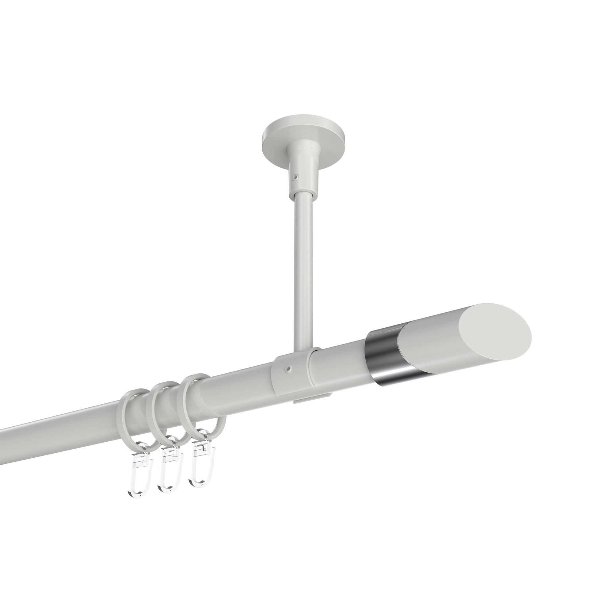 Gardinenstange Sonette Verano 260 Cm (Geteilt In 2 X 130 Cm), 1-LäUfig, 20 Mm Ø Weiß