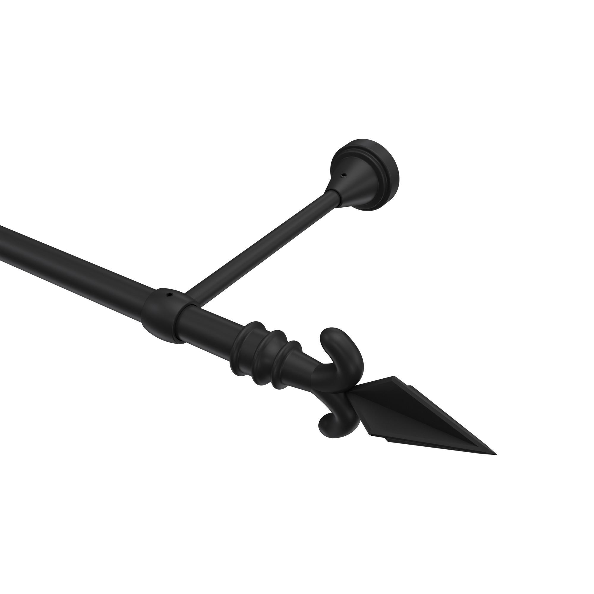 Gardinenstange Primus Matteo 140 Cm, 1-LäUfig (Ohne Ringe), 16 Mm Ø Schwarz