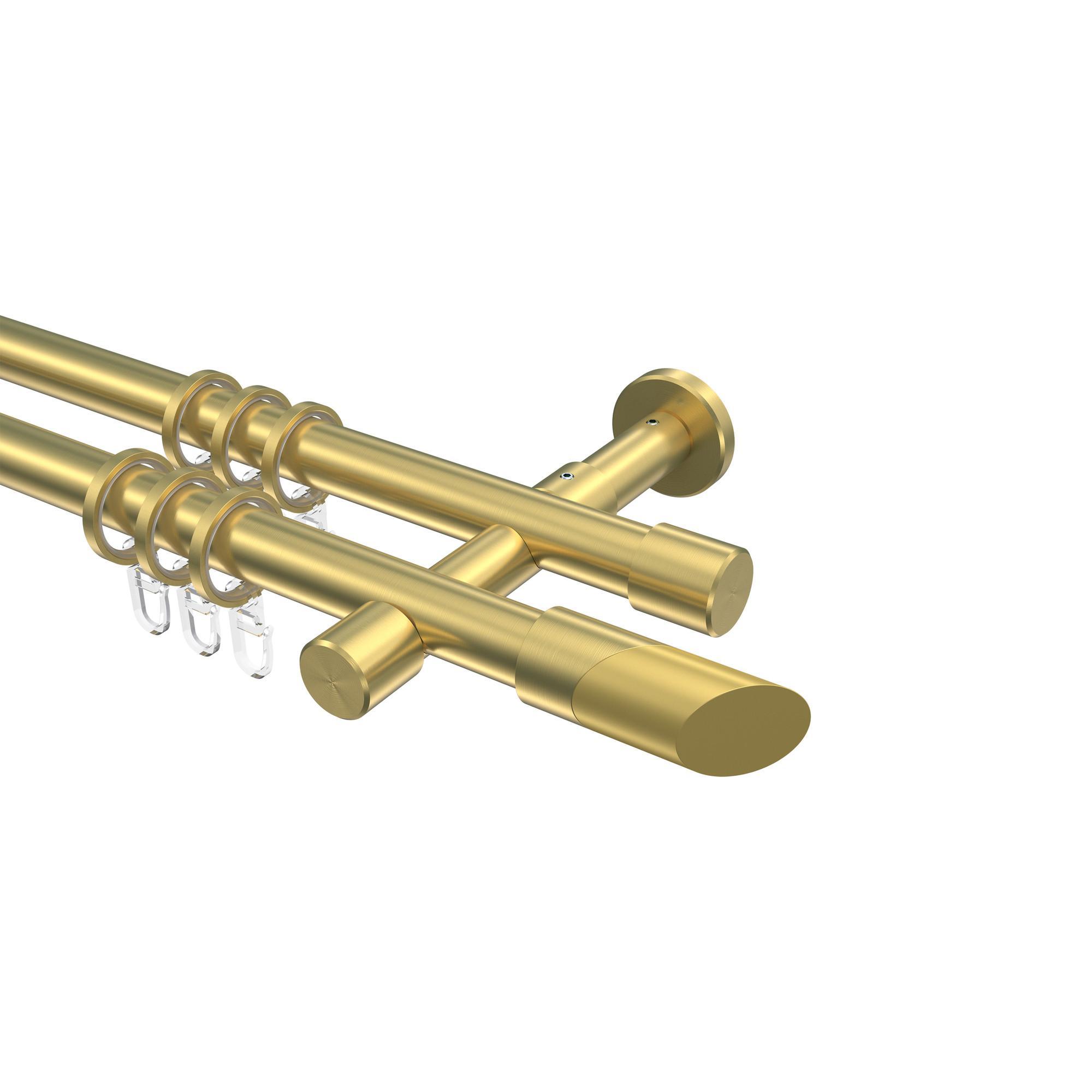 Gardinenstange Prestige Verano 540 Cm (Geteilt In 3 X 180 Cm), 2-LäUfig, 20 Mm Ø Messing-Optik