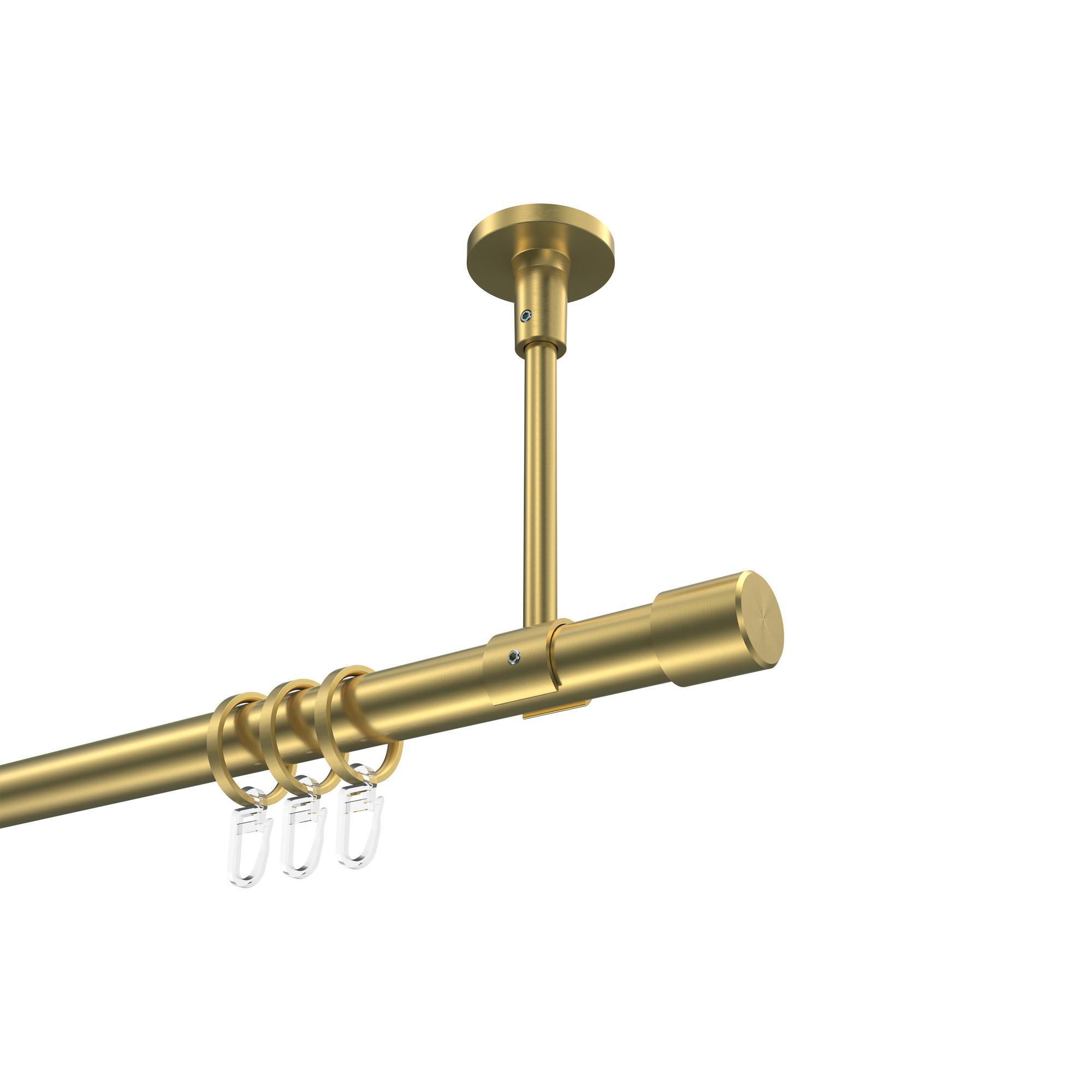 Gardinenstange Sonette Santo 260 Cm (Geteilt In 2 X 130 Cm), 1-LäUfig, 20 Mm Ø Messing-Optik