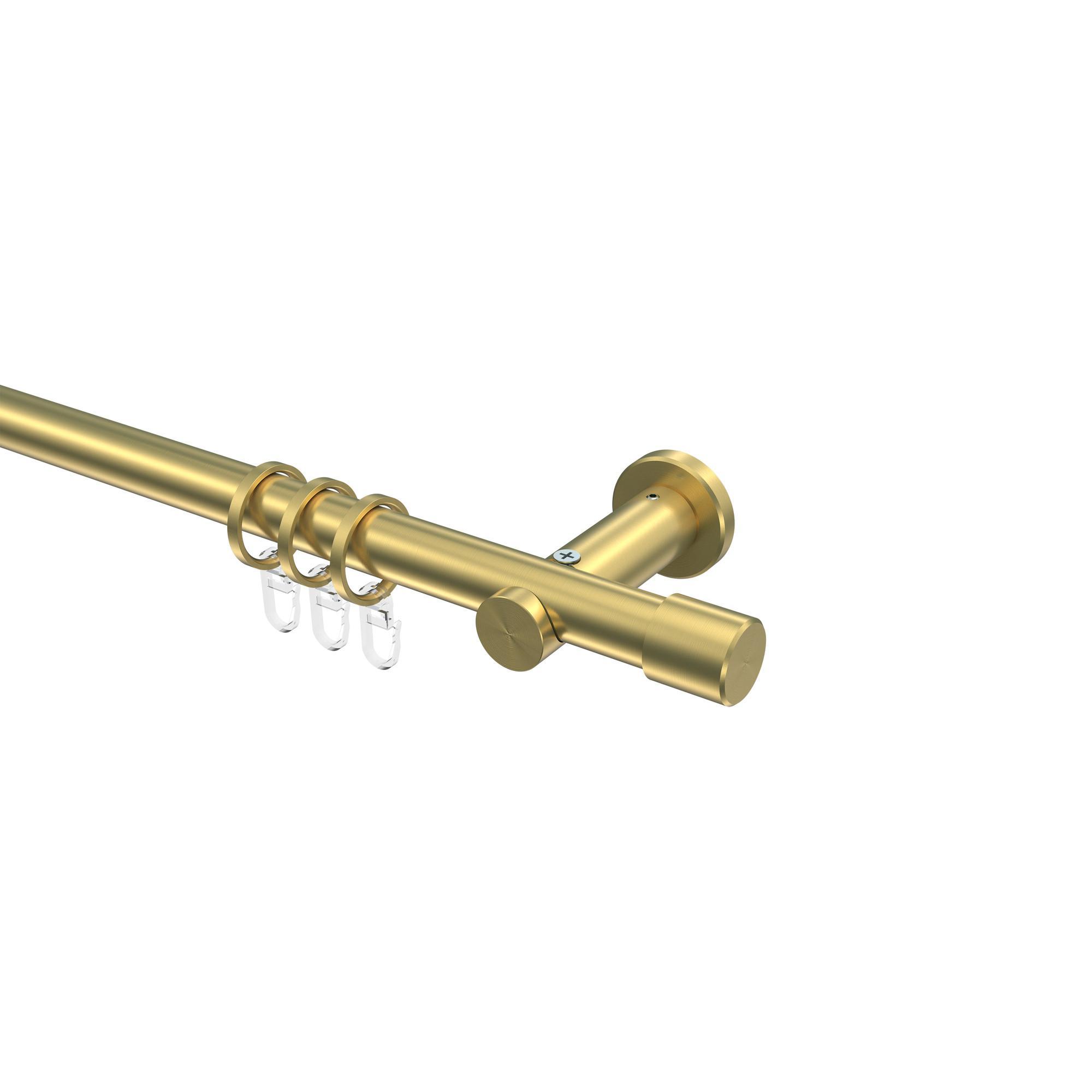 Gardinenstange Platon Santo 320 Cm (Geteilt In 2 X 160 Cm), 1-LäUfig, 20 Mm Ø Messing-Optik