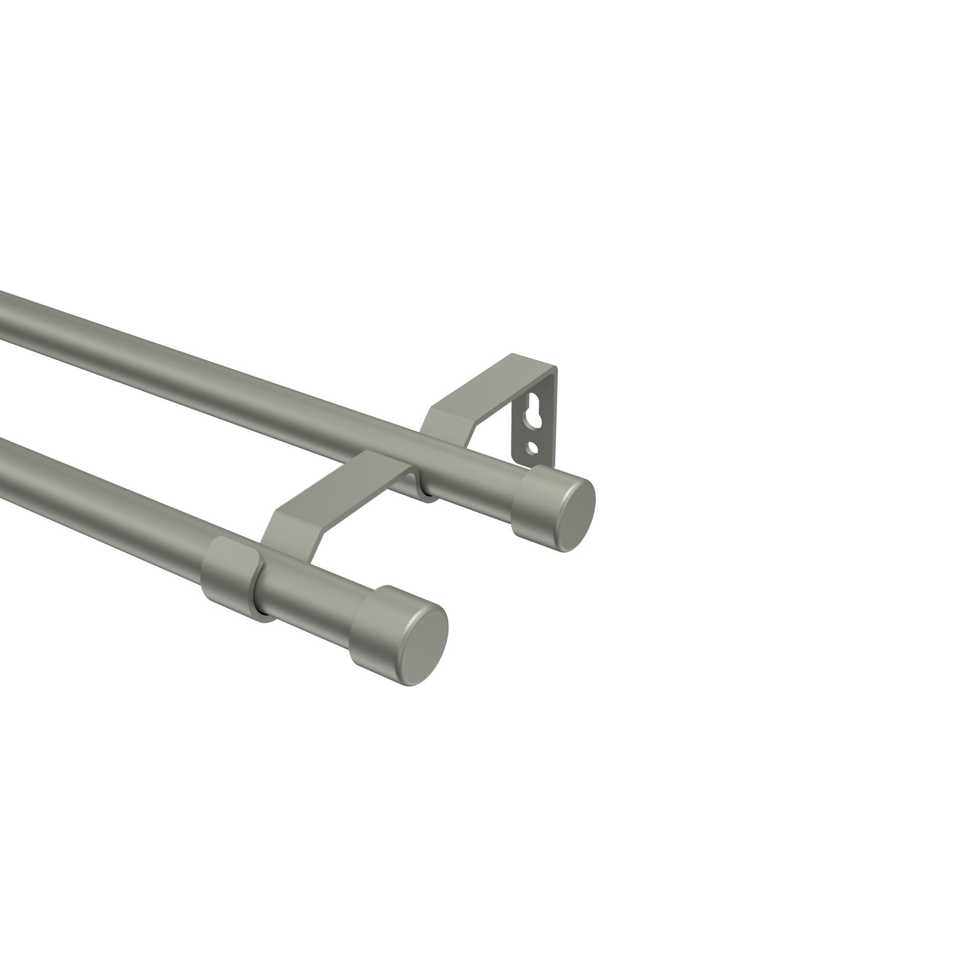 Gardinenstange Olymp Lucan 140 Cm, 2-LäUfig (Ohne Ringe), 16 Mm Ø Chrom Matt