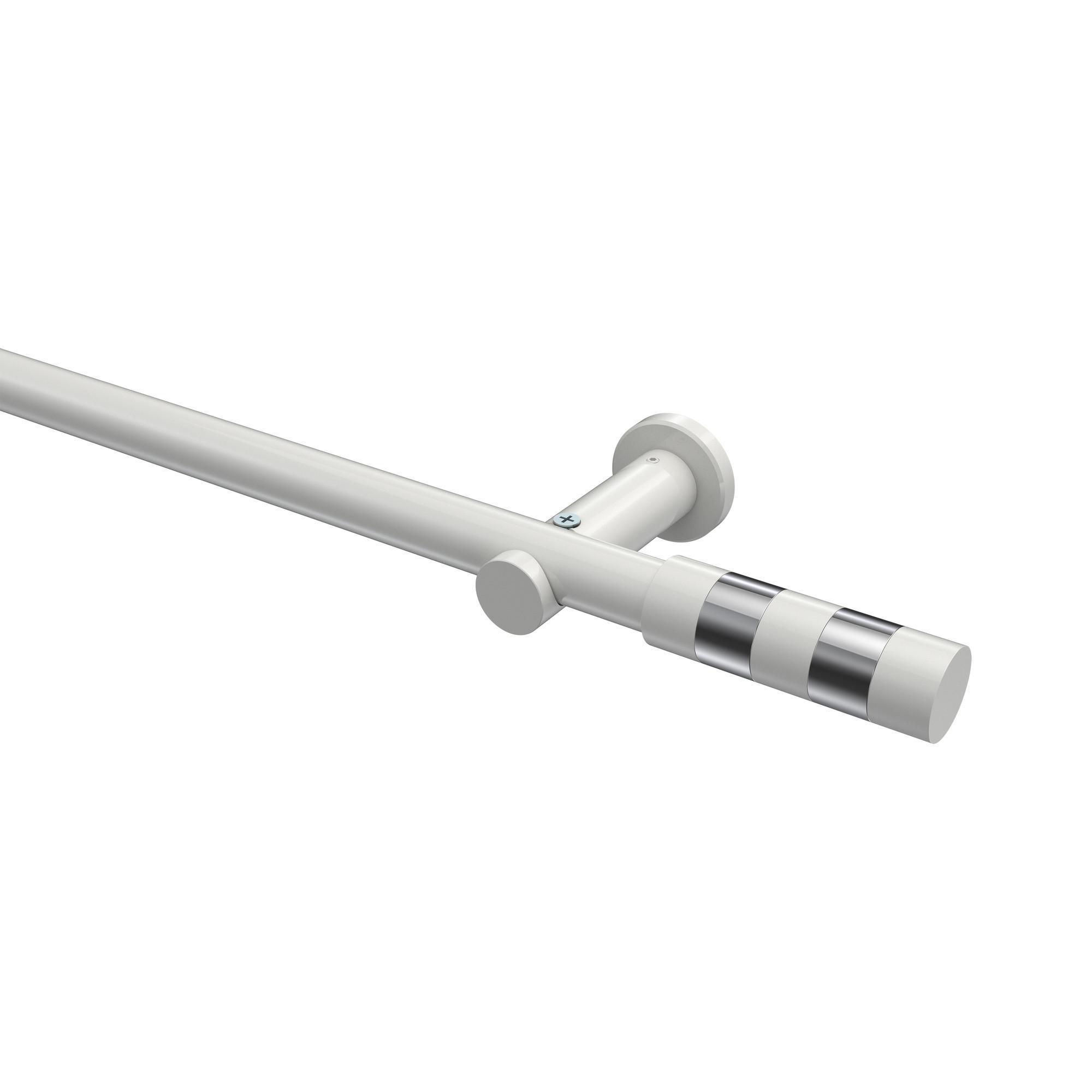 Gardinenstange Platon Mavell 520 Cm (Geteilt In 4 X 130 Cm), 1-LäUfig (Ohne Ringe), 20 Mm Ø Weiß