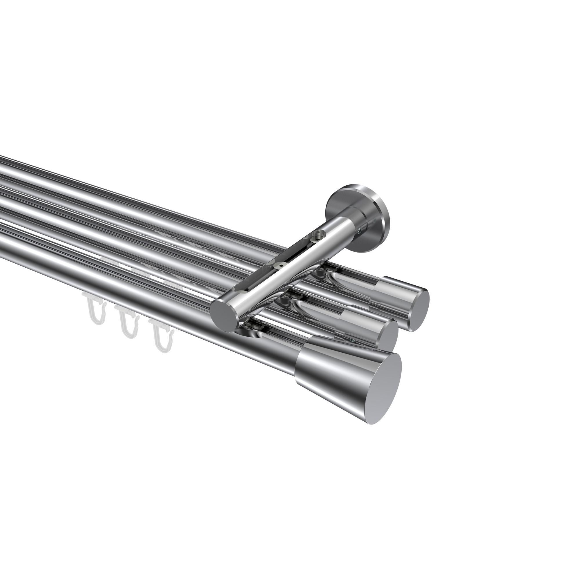 Gardinenstange Innenlauf Siteno Sitra 160 Cm, 3-LäUfig, 20 Mm Ø Chrom