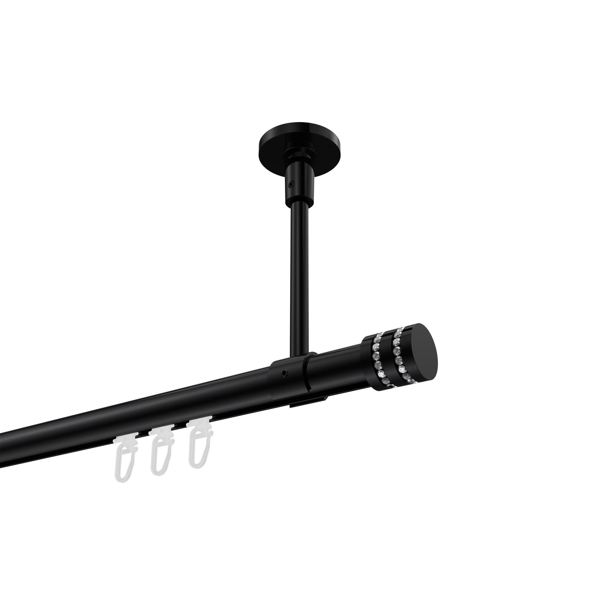 Gardinenstange Innenlauf Sonette Estana 360 Cm (Geteilt In 2 X 180 Cm), 1-LäUfig, 20 Mm Ø Schwarz