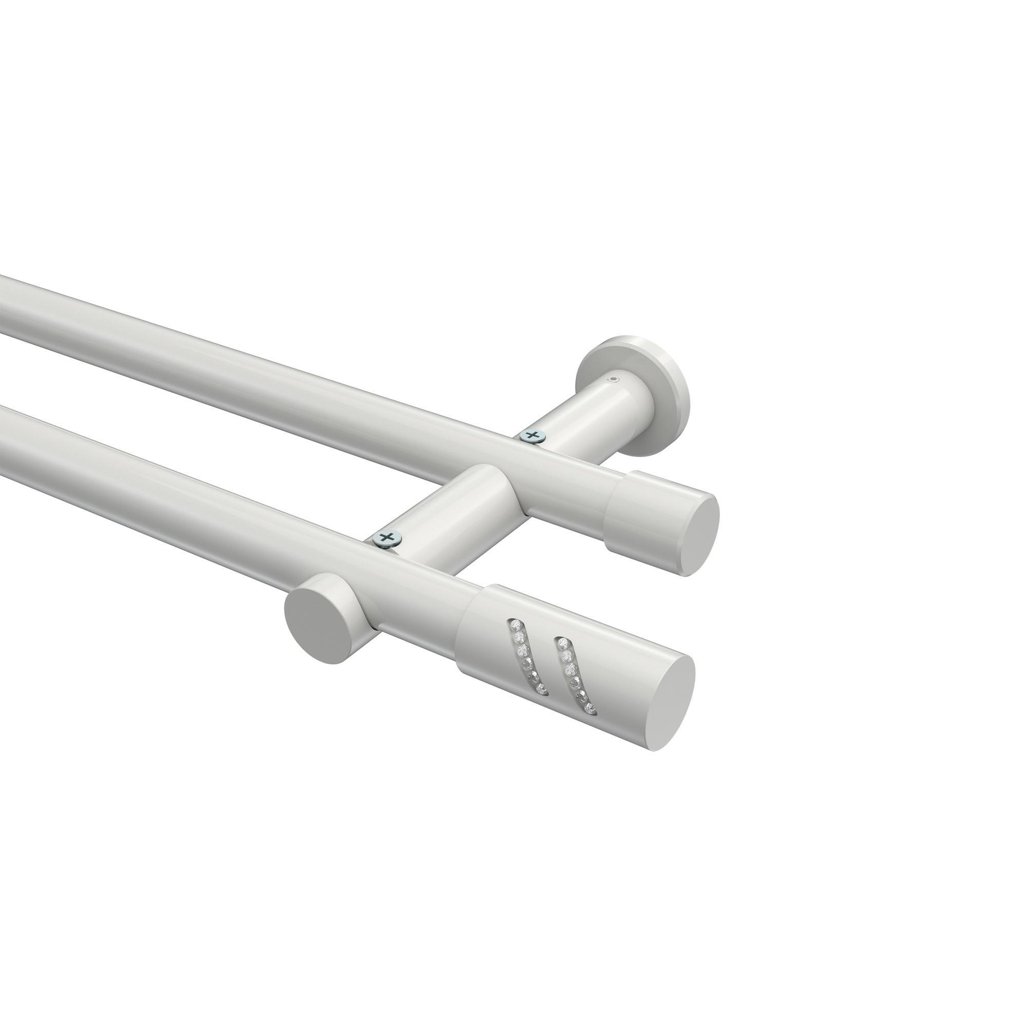 Gardinenstange Platon Zoena 280 Cm (Geteilt In 2 X 140 Cm), 2-LäUfig (Ohne Ringe), 20 Mm Ø Weiß