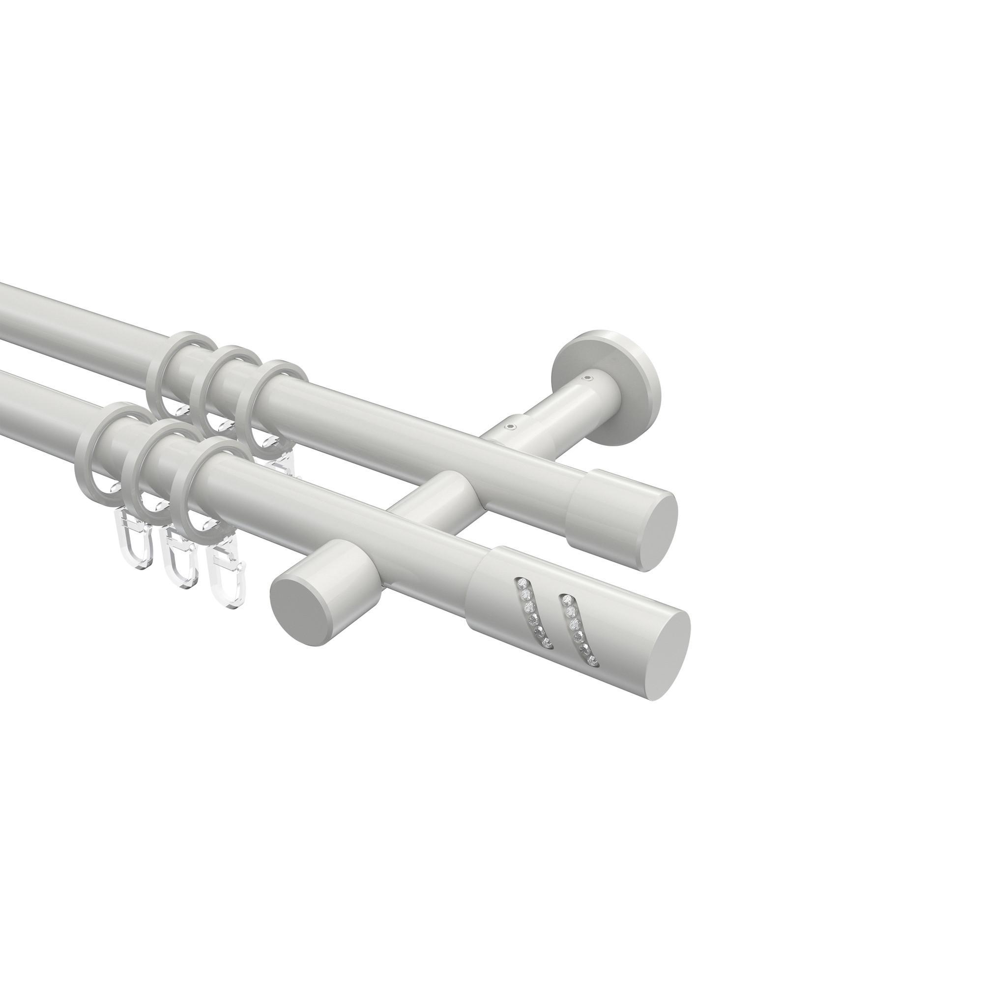 Gardinenstange Prestige Zoena 260 Cm (Geteilt In 2 X 130 Cm), 2-LäUfig, 20 Mm Ø Weiß