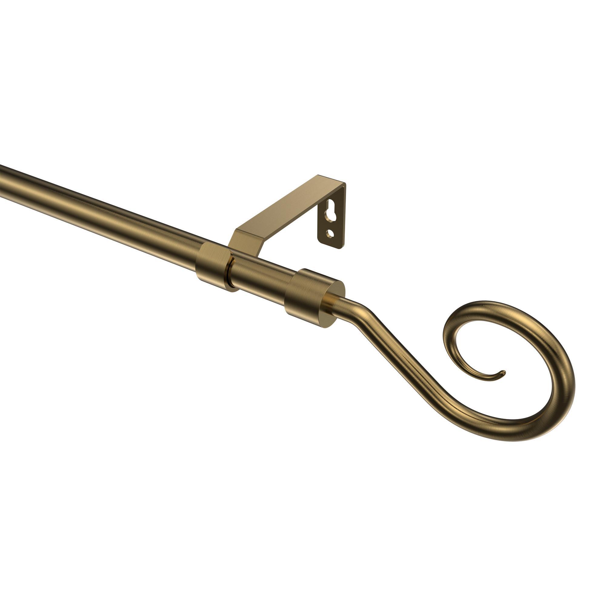 Gardinenstange Olymp Allegra 540 Cm (Geteilt In 3 X 180 Cm), 1-LäUfig (Ohne Ringe), 16 Mm Ø Messing Antik