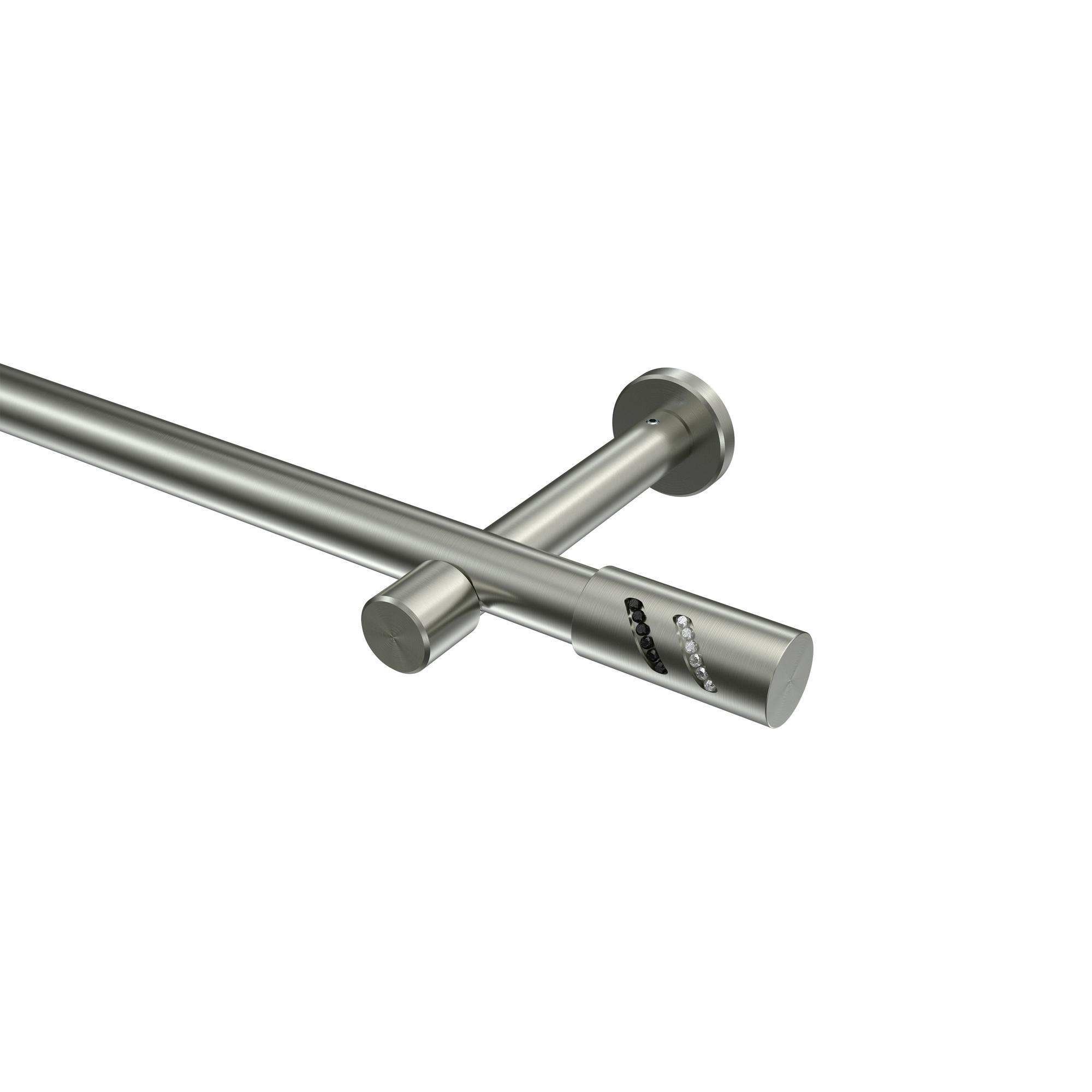Gardinenstange Prestige Zoena 320 Cm (Geteilt In 2 X 160 Cm), 1-LäUfig (Ohne Ringe), 20 Mm Ø Edelstahl-Optik
