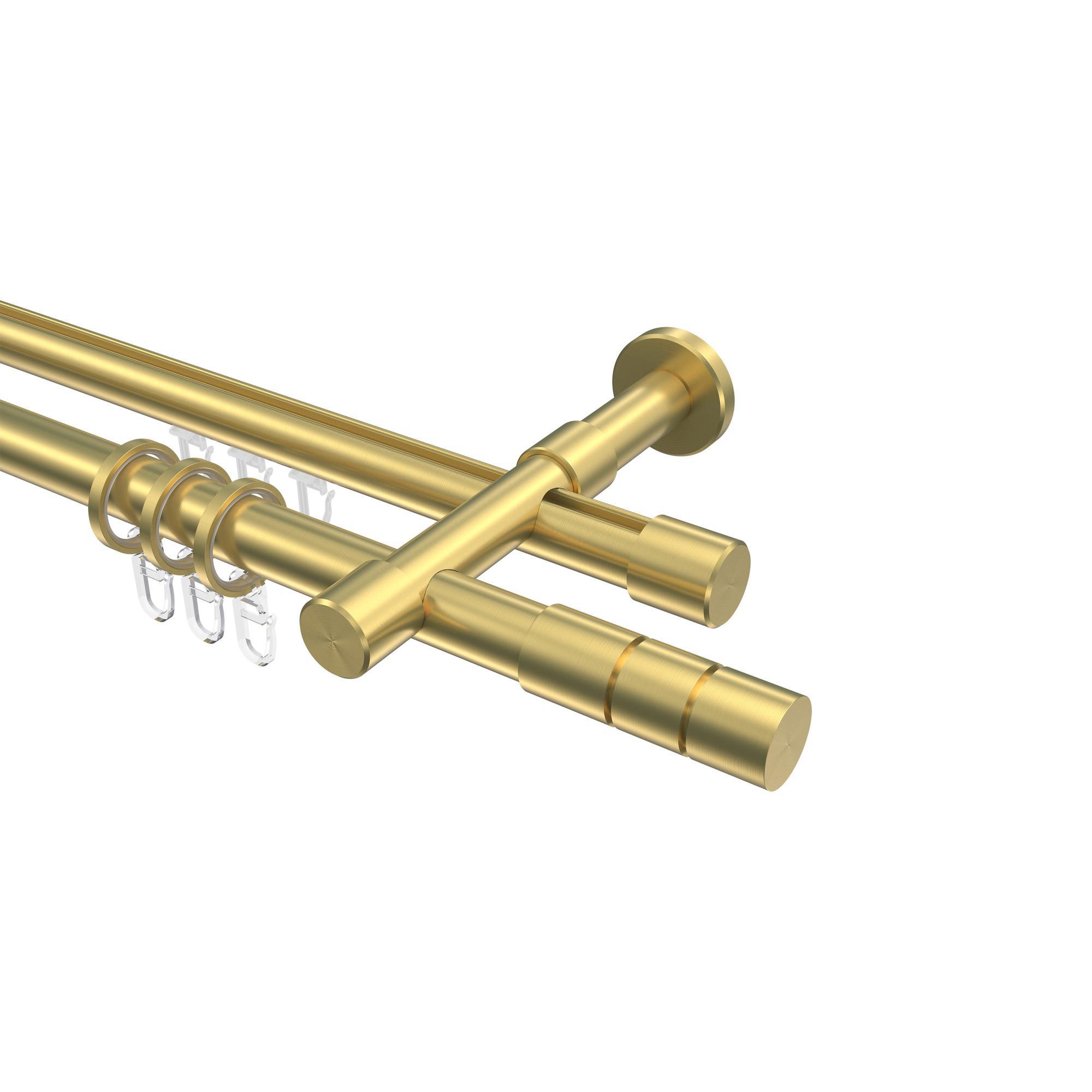 Gardinenstange RUNDROHR-INNENLAUF Prestige Elanto 140 Cm, 2-LäUfig, 20 Mm Ø Messing-Optik