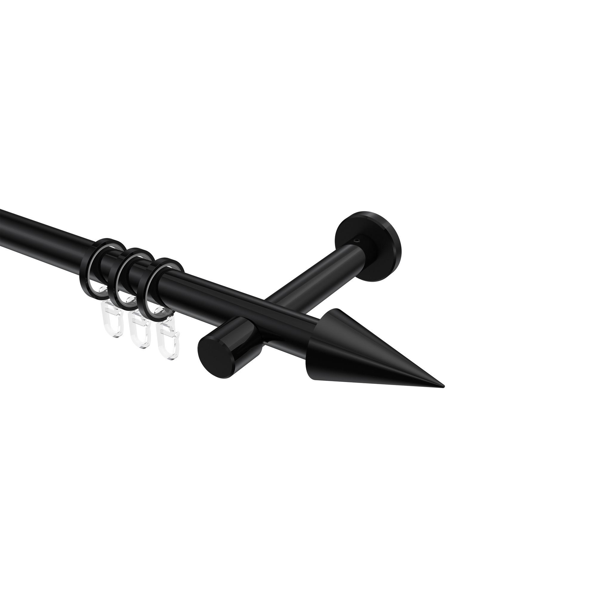 Gardinenstange Prestige Savio 360 Cm (Geteilt In 2 X 180 Cm), 1-LäUfig, 20 Mm Ø Schwarz