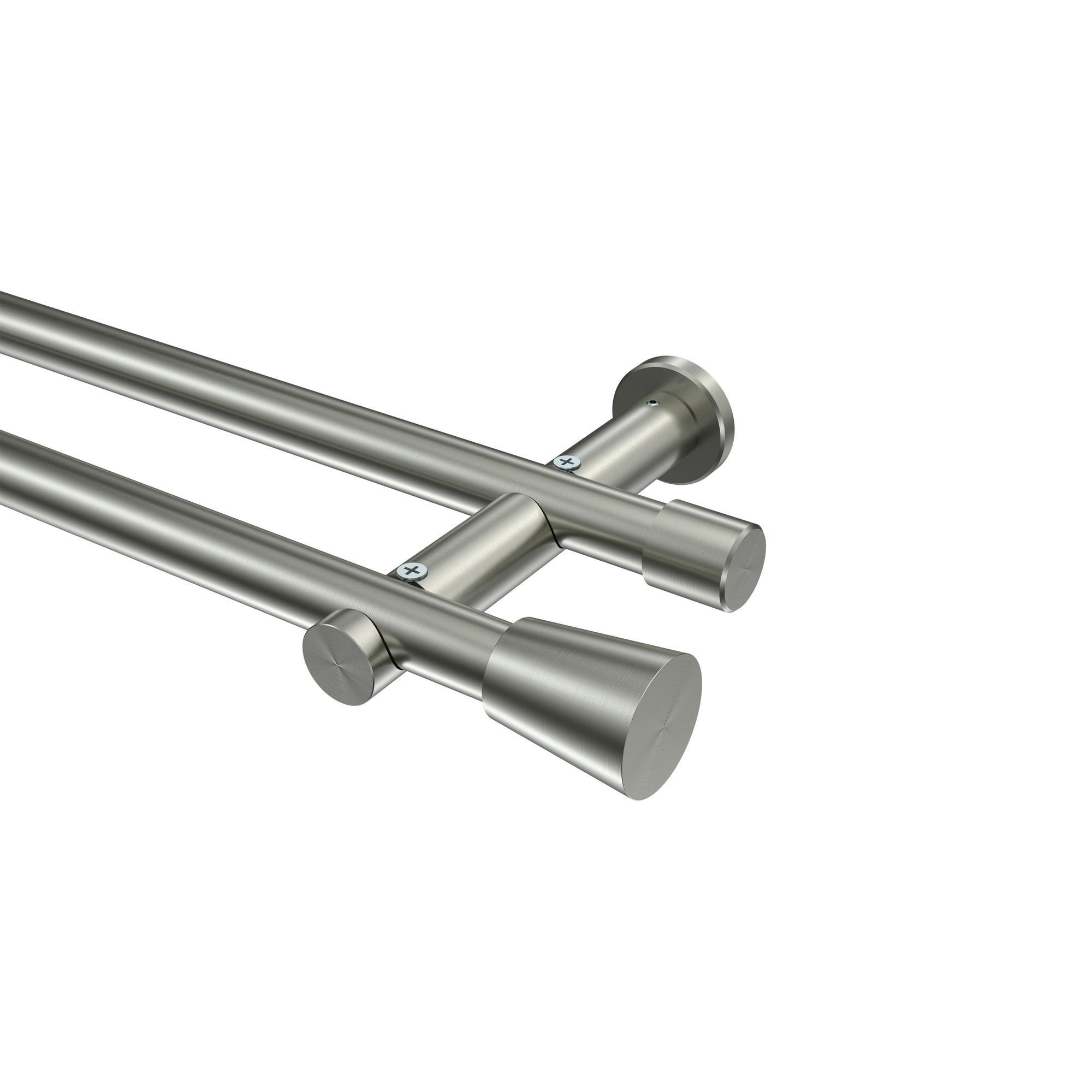 Gardinenstange Platon Sitra 100 Cm, 2-LäUfig (Ohne Ringe), 20 Mm Ø Edelstahl-Optik