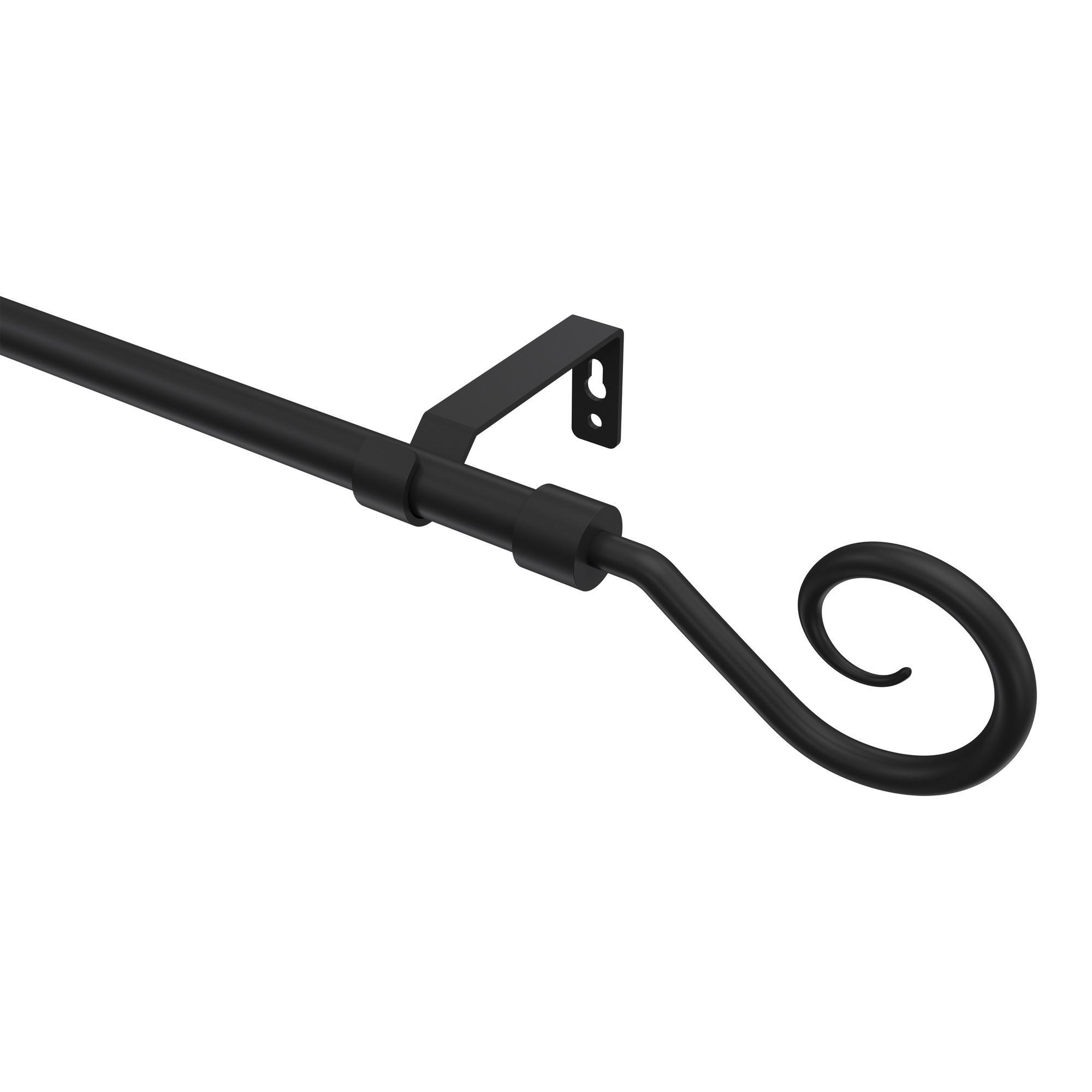 Gardinenstange Olymp Allegra 540 Cm (Geteilt In 3 X 180 Cm), 1-LäUfig (Ohne Ringe), 16 Mm Ø Schwarz