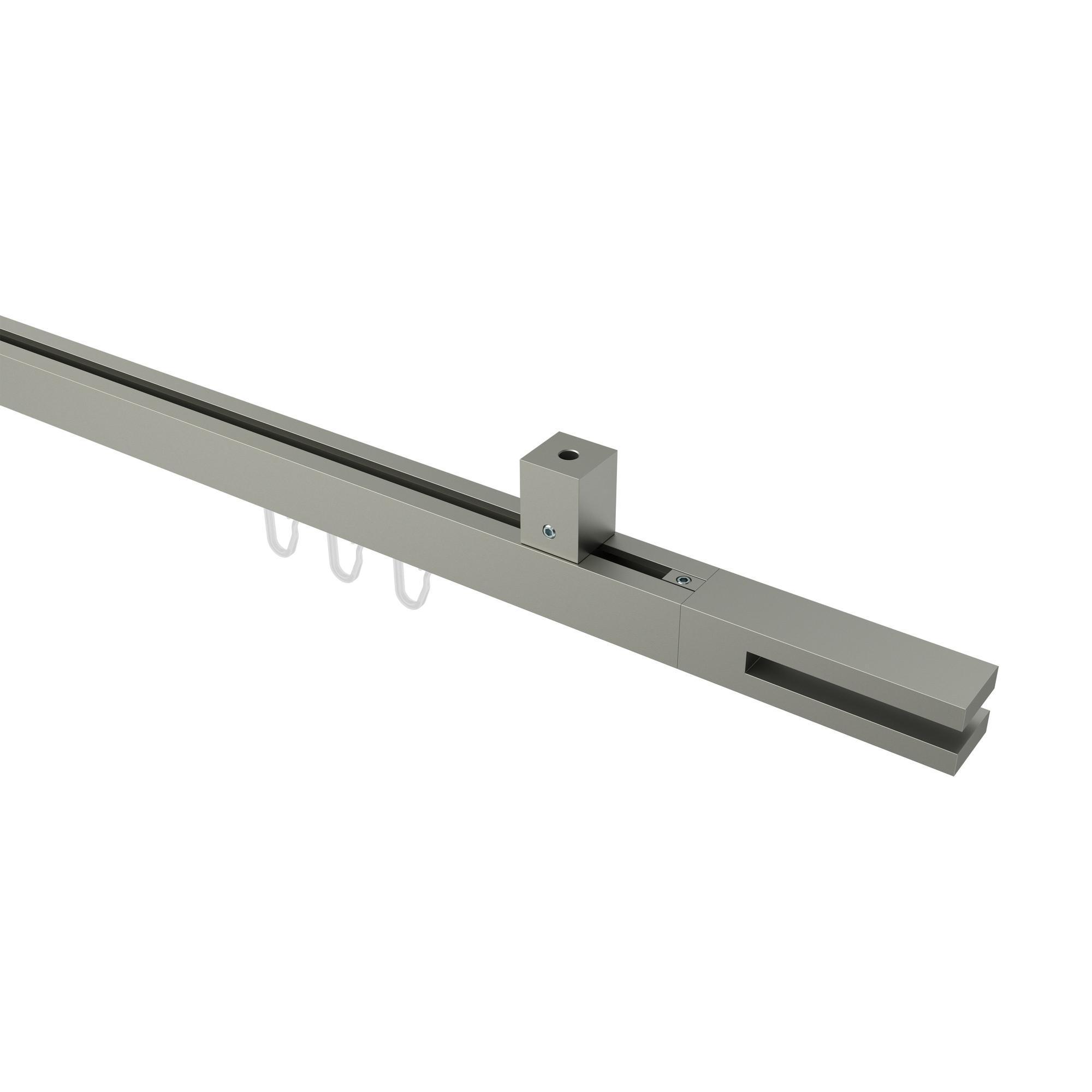 Gardinenstange Innenlauf Quadline Diapo 100 Cm, 1-LäUfig, 20X20 Mm Satin-Silber