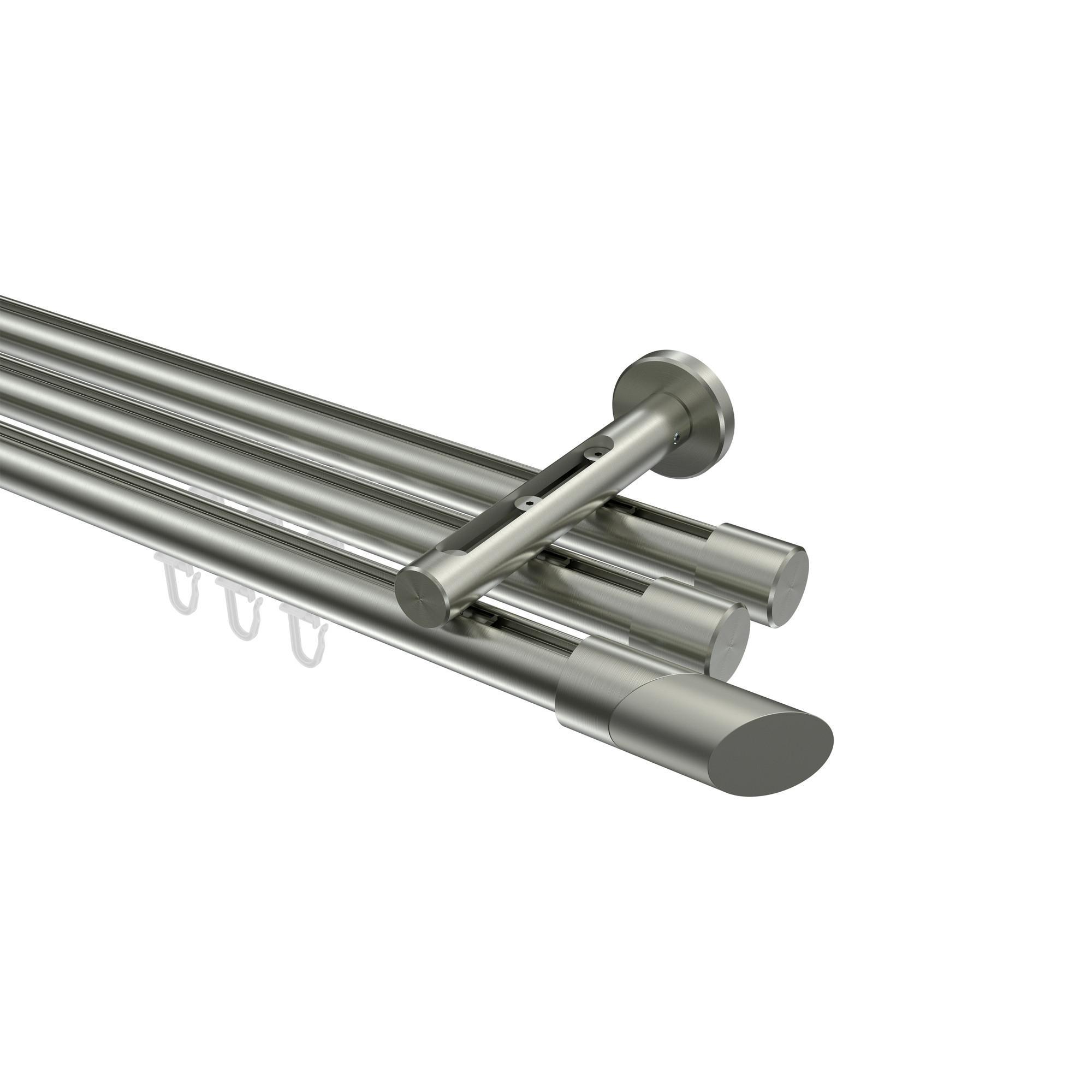 Gardinenstange Innenlauf Siteno Verano 160 Cm, 3-LäUfig, 20 Mm Ø Edelstahl-Optik