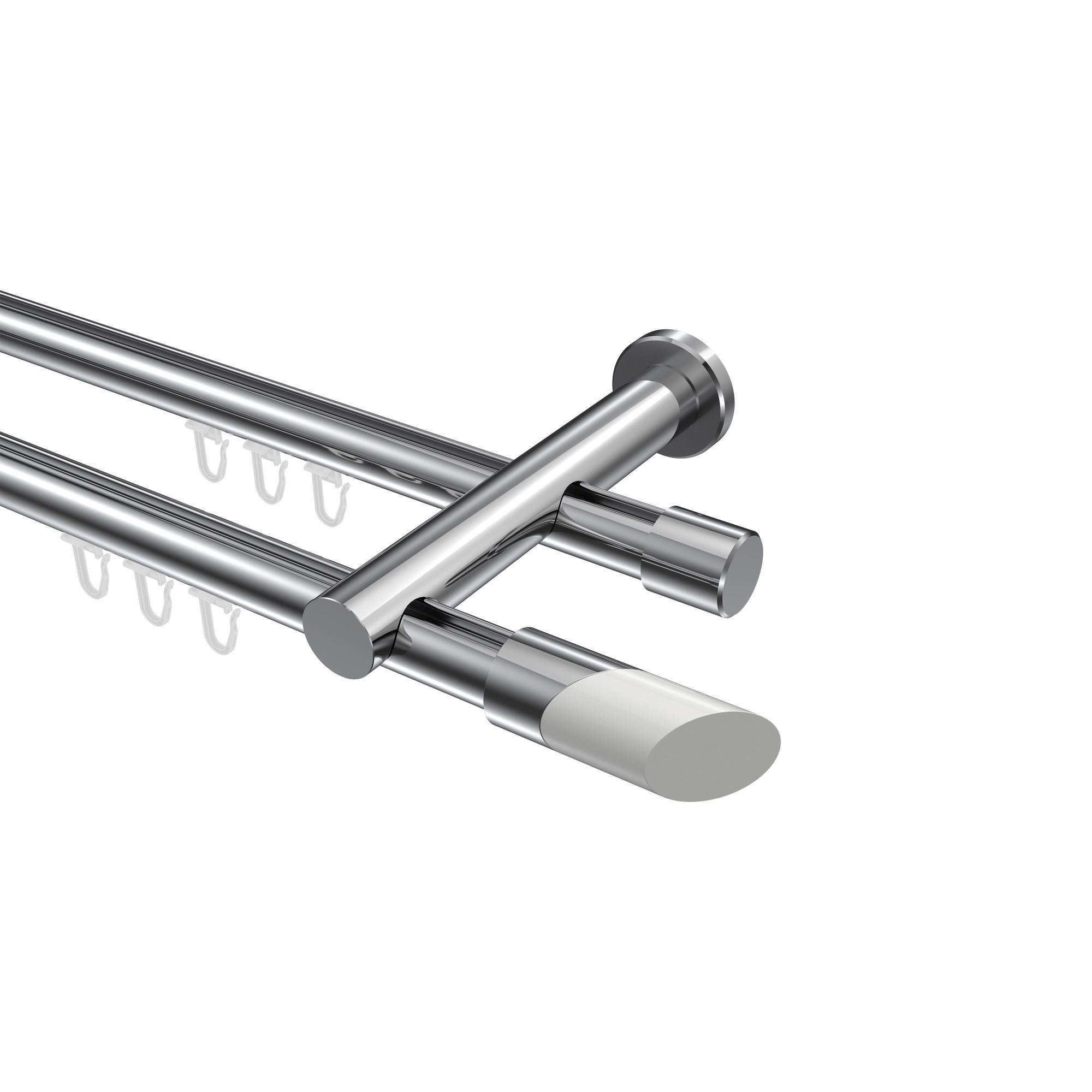 Gardinenstange Innenlauf Platon Verano 200 Cm, 2-LäUfig, 20 Mm Ø Chrom